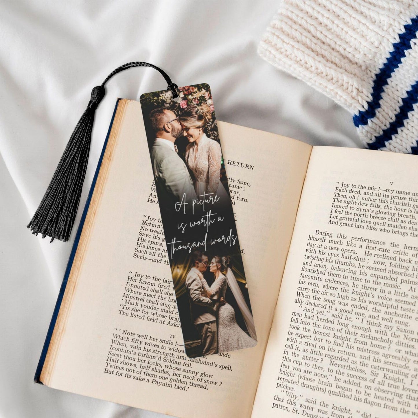 Byxhuc Personalized Bookmarks, Book Marks for Reading, A Picture is Worth A Thousand Words Bookmark, Customize Photo Christmas Bookmark, Custom Cute Gifts for Books Lovers, Cute Book Mark