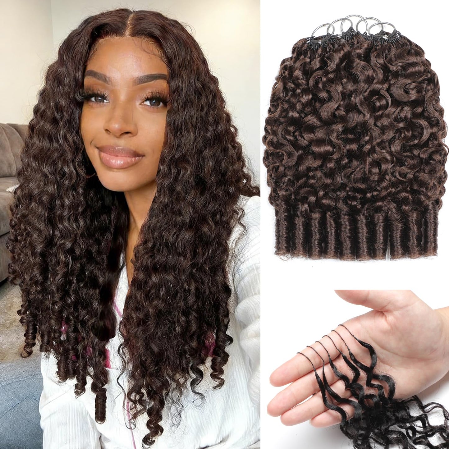 Burmese Curly Crochet Hair - Miracle Knots for Black Women | 18 Inch, 125g, 100 Strands