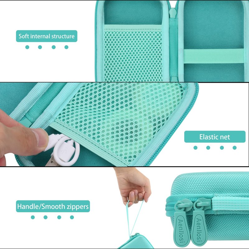 Aenllosi Hard Storage Case Compatible with Phomemo D30 Bluetooth Wireless Mini Label Printer.（Only Case,Green ）