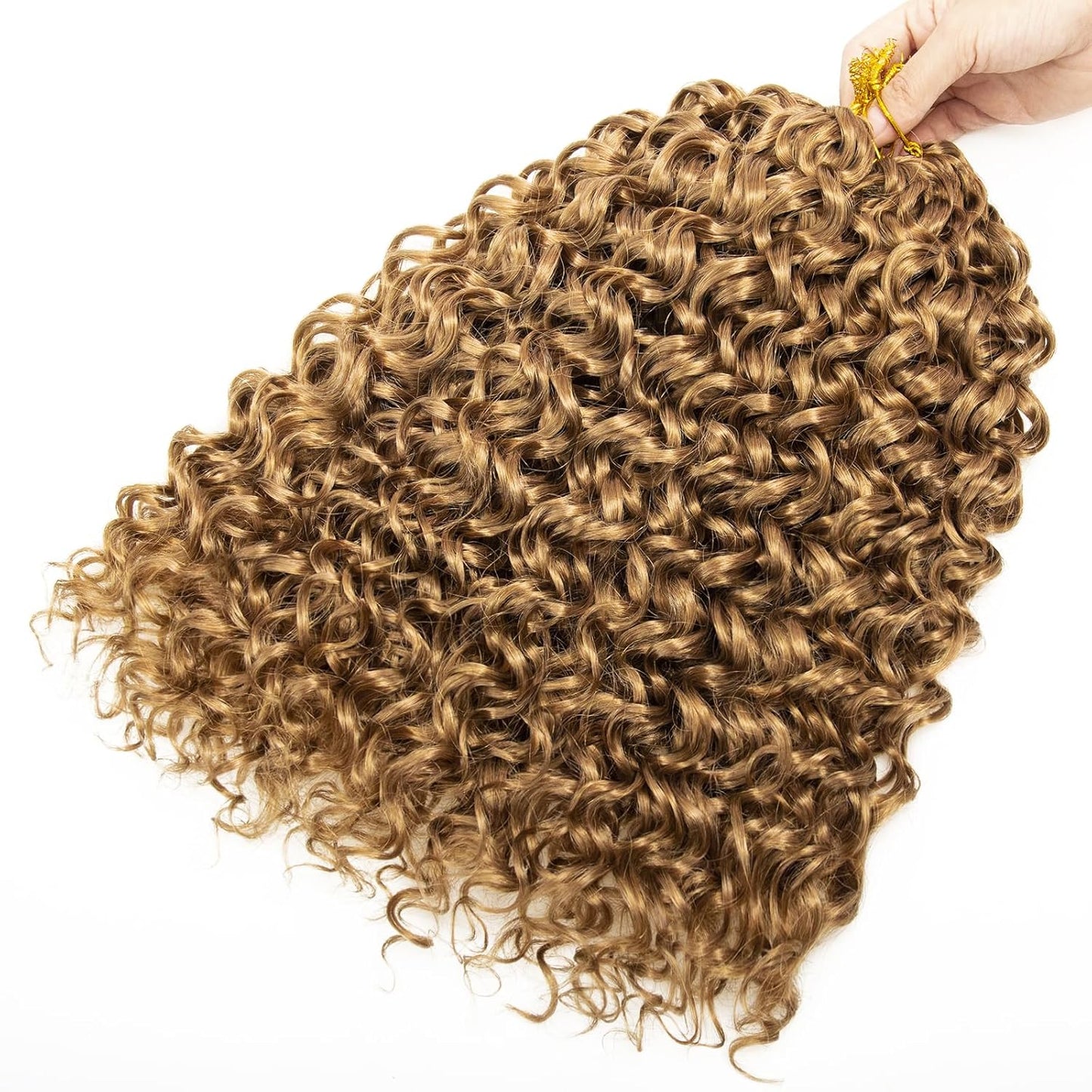 Water Wave Crochet Hair Extensions - Blonde Synthetic Bohemian Braids | 14 Inch Deep Wave (27#)