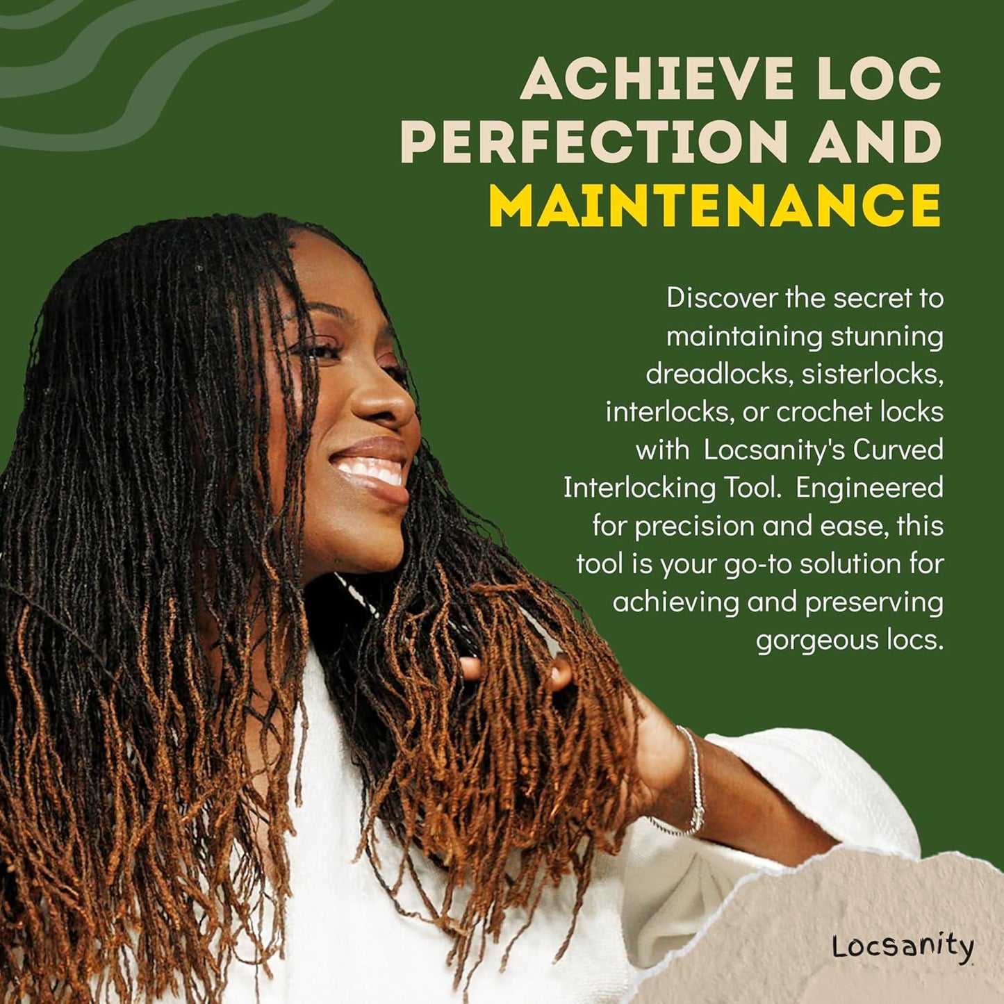 Interlocking Tool for Microlocs | Ergonomic Curved Retightening Tool for Dreadlocks & Sisterlocks - DIY Hair Maintenance Kit
