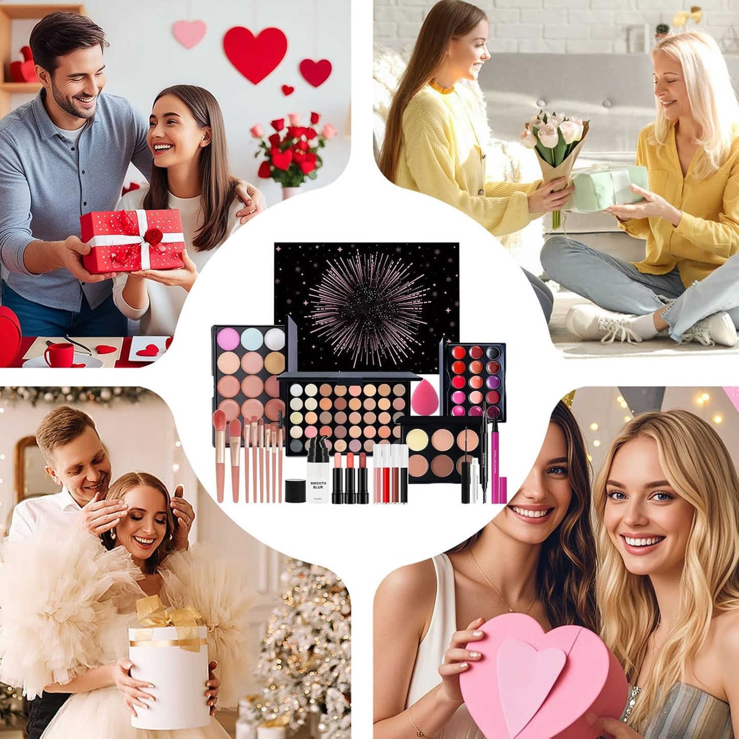 Makeup Kit for Beginners - Complete Shadow Palette, Lipstick & Brush Set | Ideal Gift for Women, Teens & Special Occasions