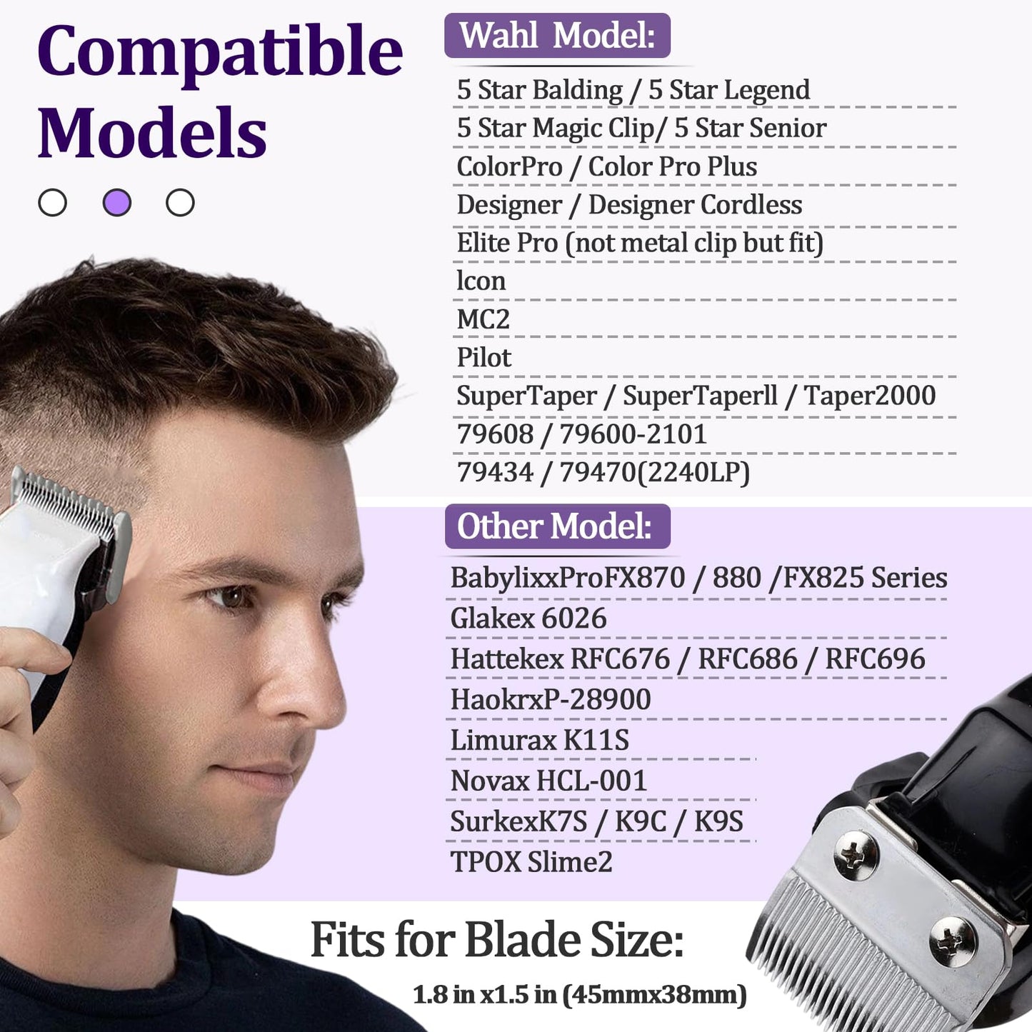 6 PCS Clipper Guards Set for Wahl, 1/2 Clipper Guard #3137-101, Premium Guards Great for Professional Stylists and Barbers - Grey