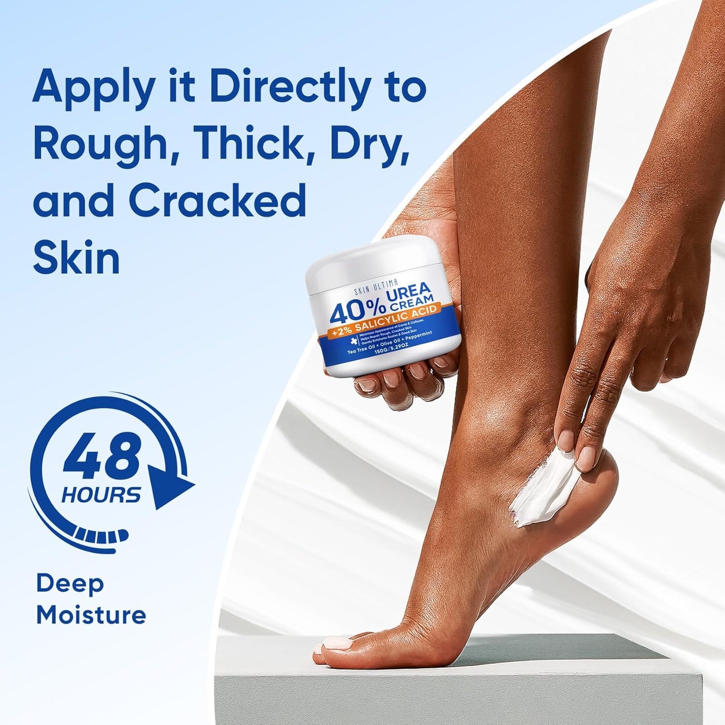 SKIN ULTIMA Urea Cream 40% with 2% Salicylic Acid - Intensive Repair for Dry Cracked Feet, 5.29 oz