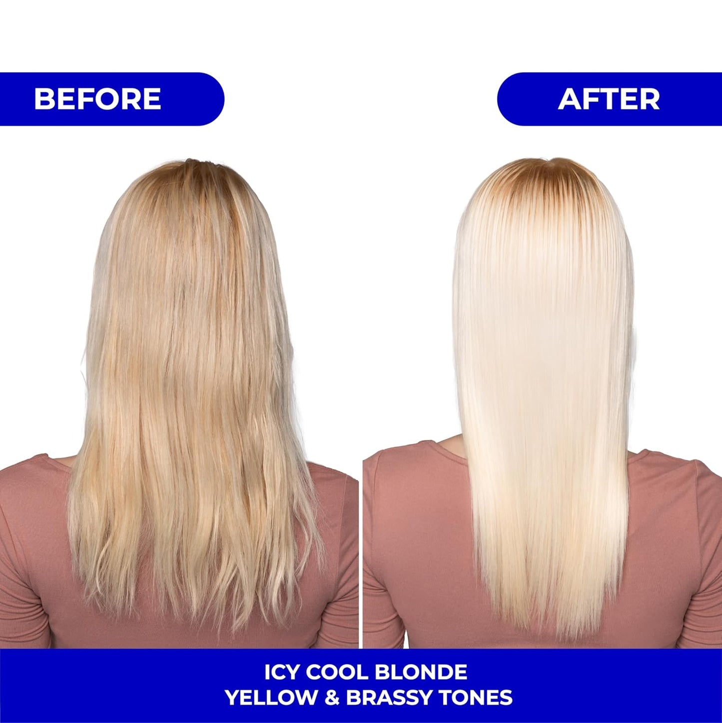 Icy Cool Blonde Purple Shampoo & Toning Mask Set - Neutralizes Yellow & Brassy Tones | Hyaluronic Acid & Biotin | 2 x 10.1 Fl Oz