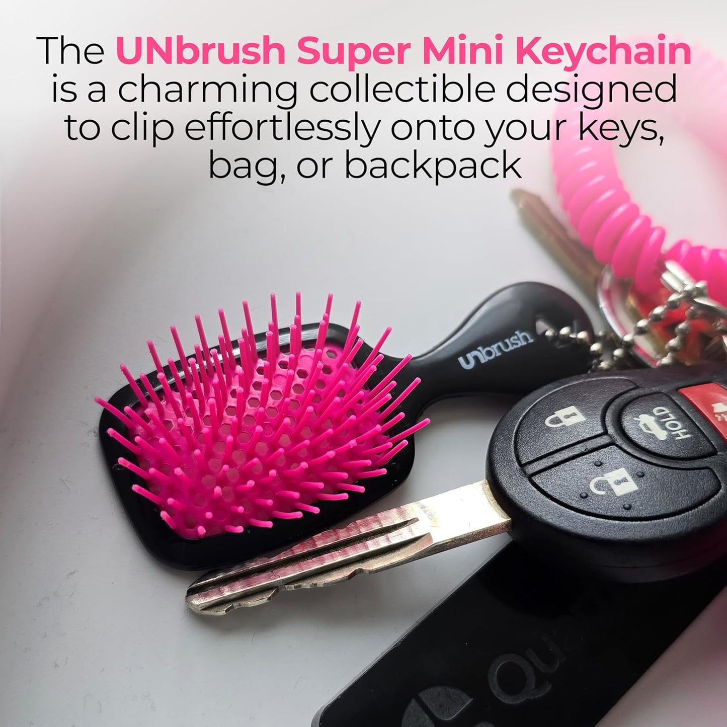 Mini Hair Brush Keychain - FHI Heat Collectible Charm for Bags & Keys | Perfect Accessory for Beauty Lovers