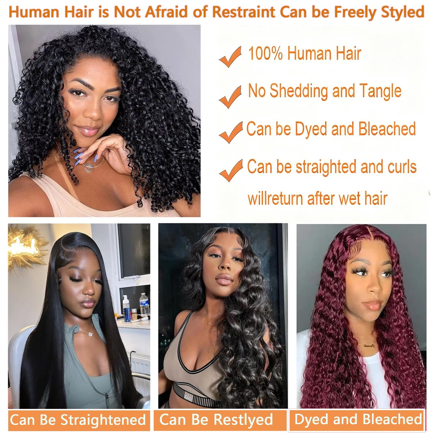 Sdferlin 12A Burmese Curly Bundles Human Hair 3C4A 100% Unprocessed 20 22 24 Inch Curly Human Hair Bundles Water Wave Quick Weave with Spiral Curly End Hair Extensions