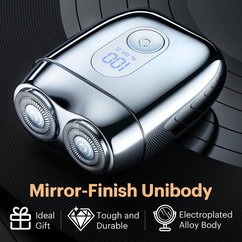 2026 New Alloy Mini Electric Shaver for Men, Portable Travel Rechargeable Razor with Mirror Cap, Waterproof, Smooth & Close Shave, Ideal Gift for Husband Boyfriend, RX40+Gift Bag