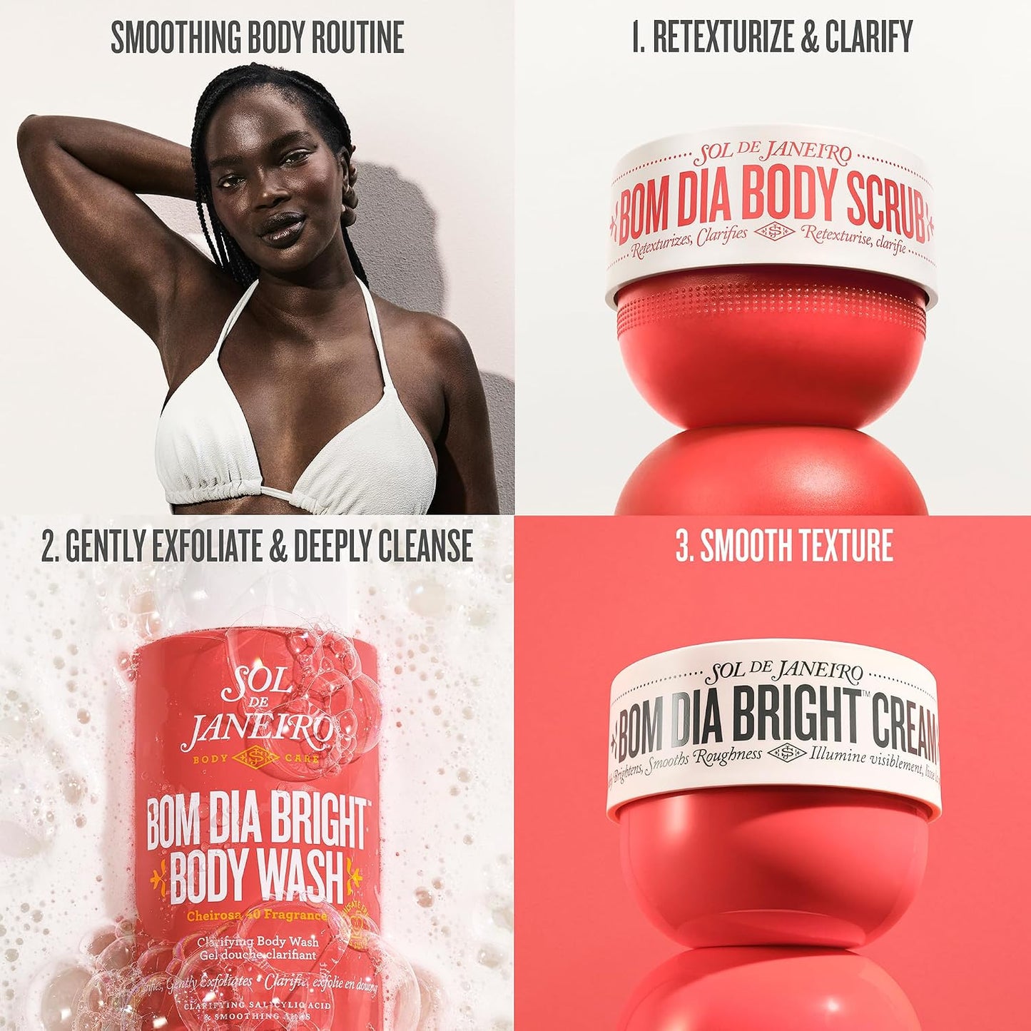 Bom Dia Bright Body Scrub - Exfoliating & Hydrating Formula | 220g/7.8 oz