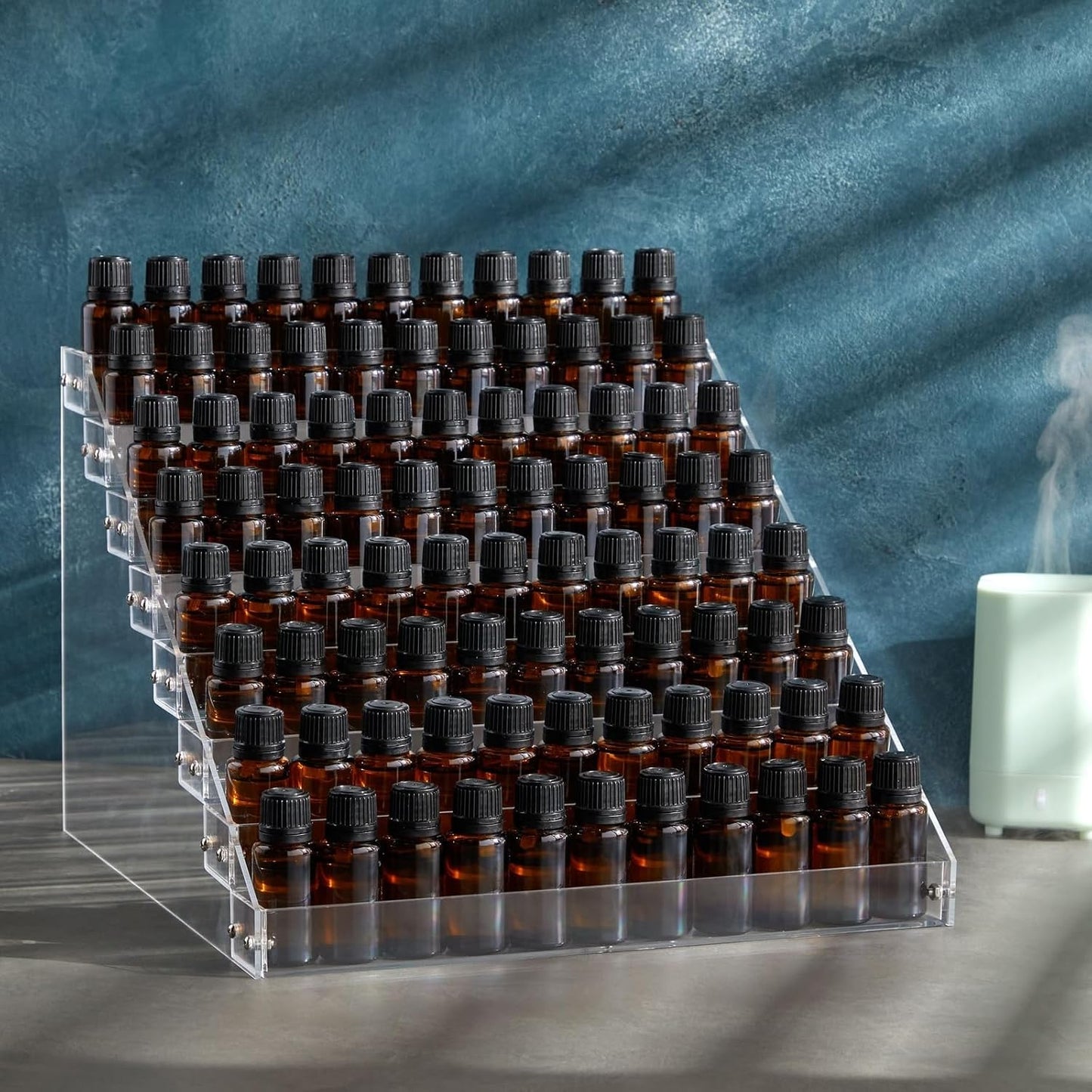Acrylic Nail Polish Rack - 8-Tier 96-Bottle Organizer for Essential Oils & Paint Storage | 12.75 x 12.5 x 9.25 in