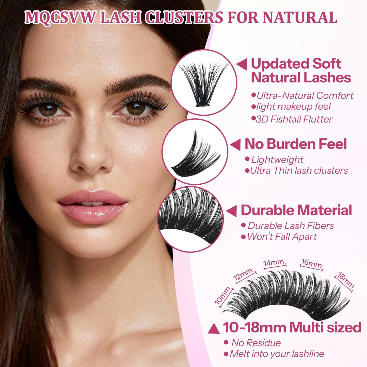 Lash Clusters Kit 624Pcs Cluster Eyelash Extensions, 30D+40D+50D+80D Natural Wispy False Eyelashes DIY 9-16mm Individual Lashes D Curl, with Lash Bond and Seal Tweezers Brush for Party Use