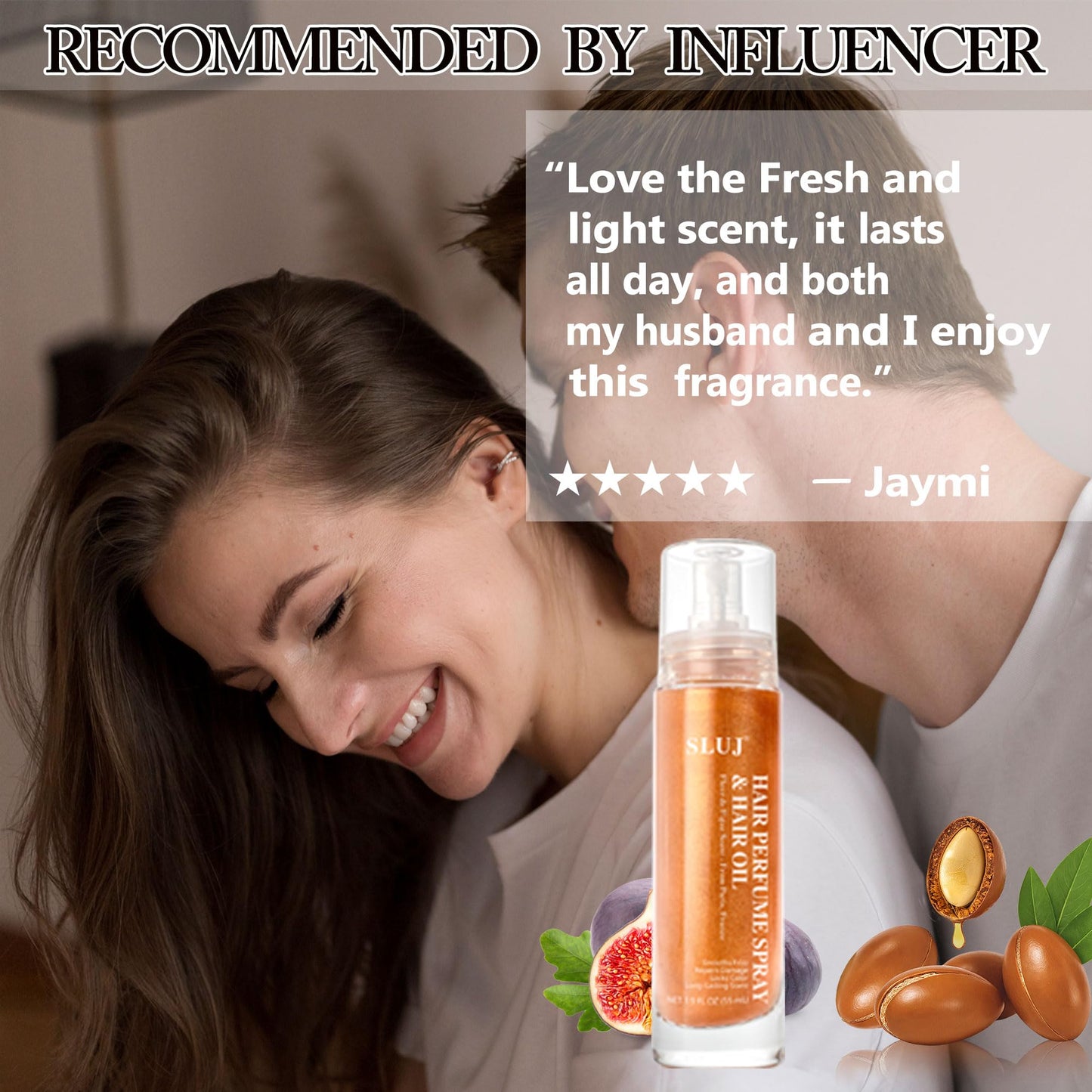 SLUJ Hair Perfume for Women, Hair Spray & Body Mist, Summer Lightweight Long Lasting Fragrance Mist, Hair Mist with Argan Oil & Bronze Shimmer for All Hair Types- 50ml