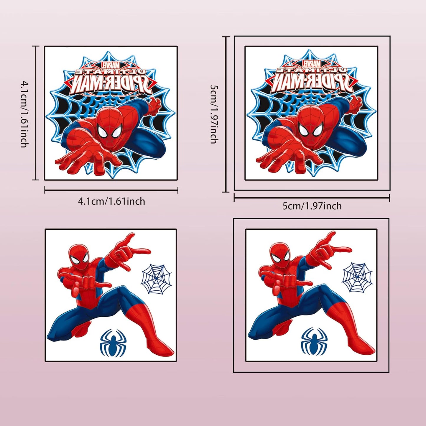 Spider-Man Temporary Tattoos - 20 Pcs Kids Birthday Party Favors | Fun Stickers for Games & Decorations