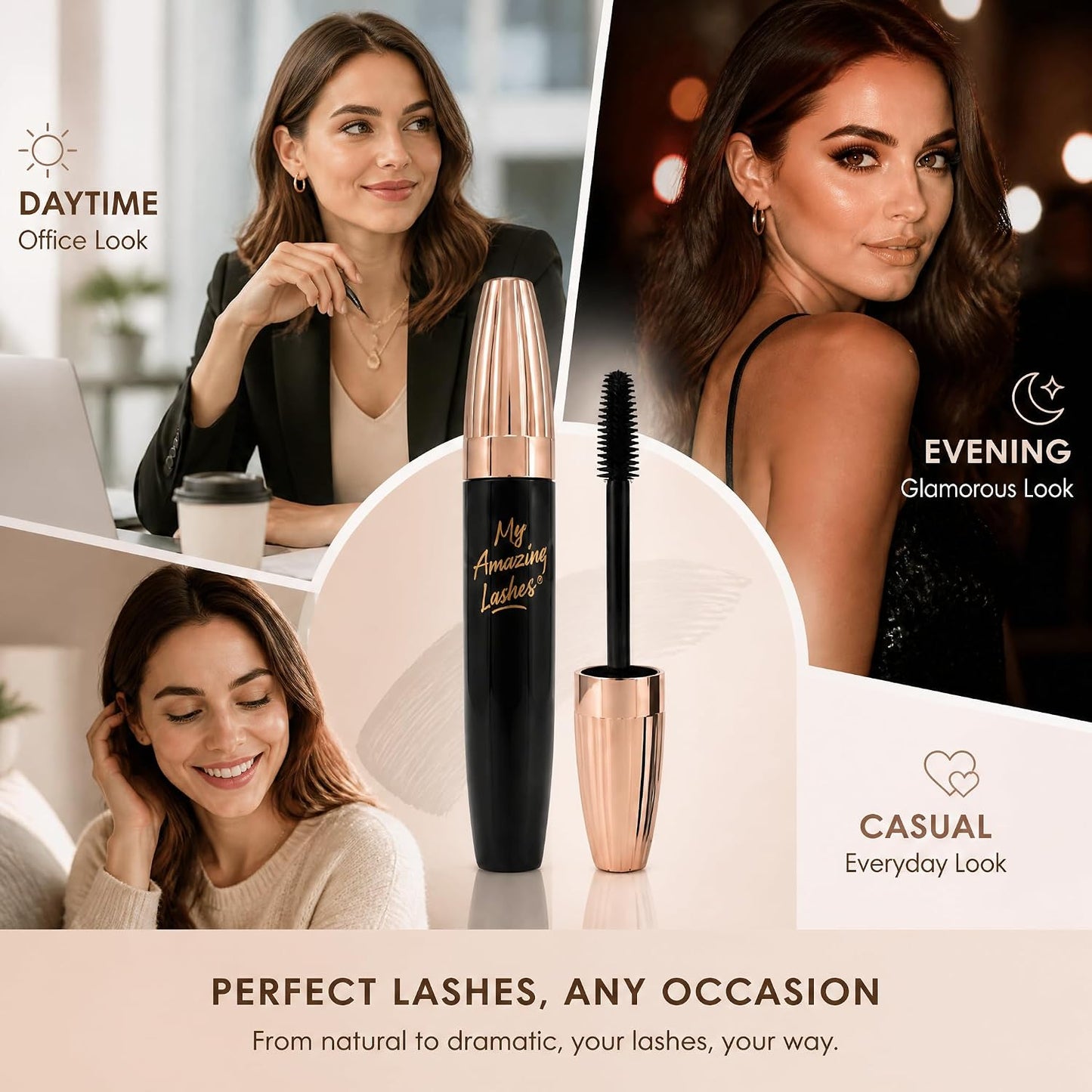 My Amazing Lashes Mascara for Older Women 60+ | Volume & Length, Smudge-Proof, Clump-Free, Black (1PCS)
