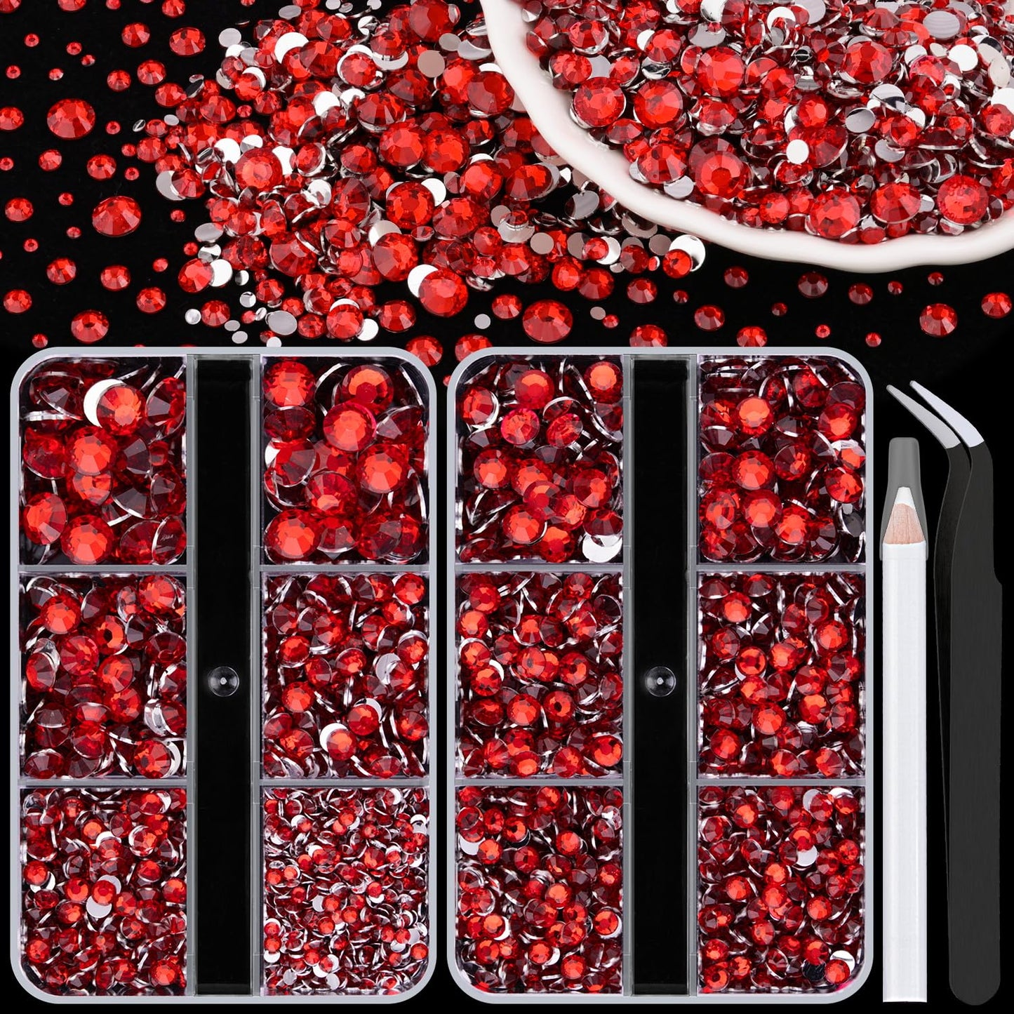 BELLEBOOST Jelly Rhinestones Bedazzling Kit - 45000 Pcs, 40 Colors, 3mm Flatback Gems for Crafting | Includes 3 Pcs B7000 Glue
