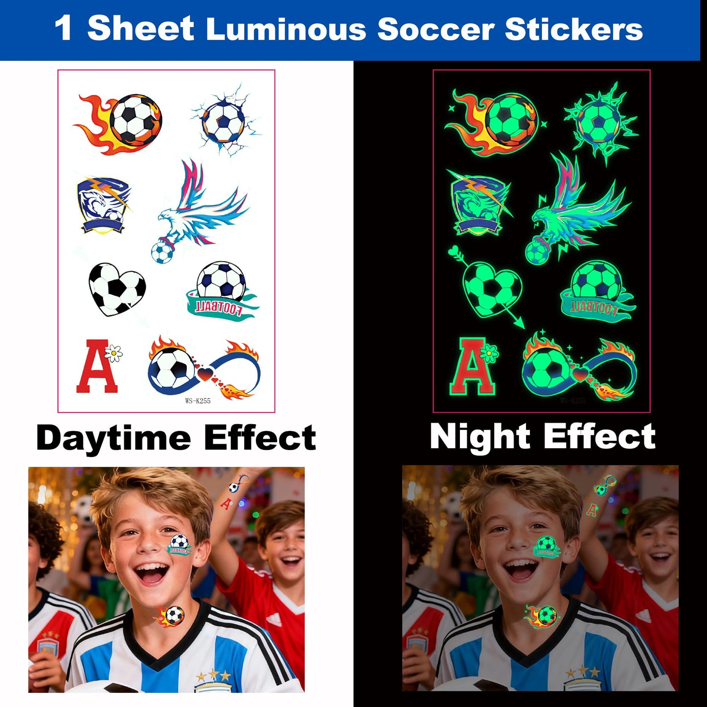 Canada Flag Temporary Tattoos for Sports Events | 11 Sheets- Waterproof Face Tattoos for Football Fans | Tattoo Stickers for Football Matches & Game Day Celebrations