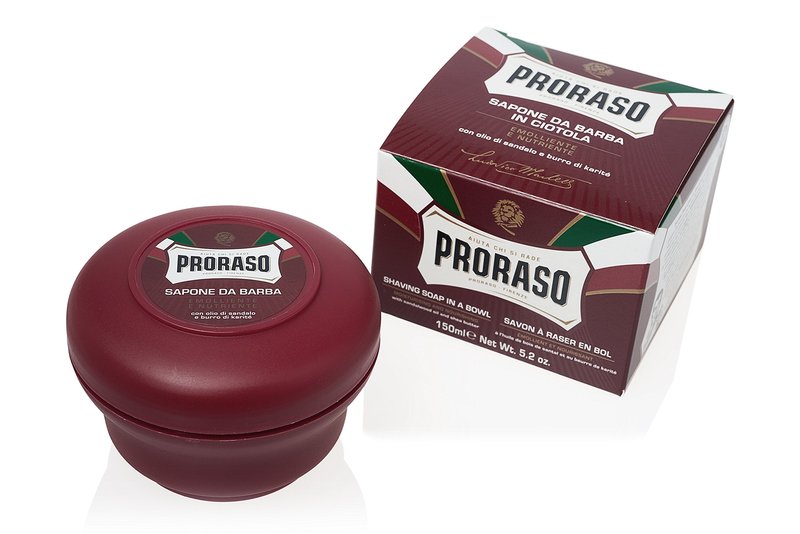 Proraso Shaving Soap - Sandalwood Oil & Shea Butter - Moisturizing & Nourishing Shave Soap in a Bowl for Coarse or Hard Beards - Premium Italian Shaving for Men - 5.2oz