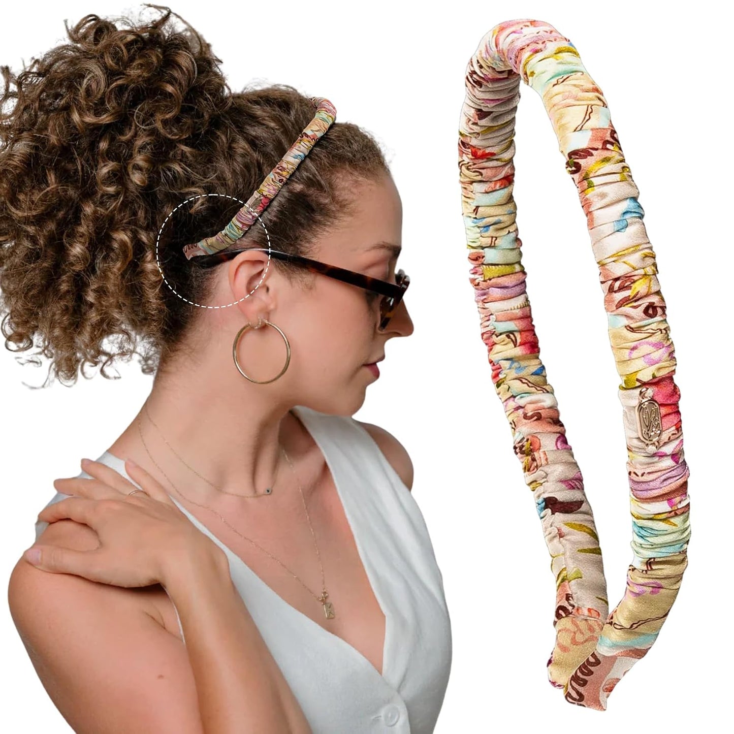 Silk Headband for Women | 100% Mulberry Silk, Wide Non-Slip Design, No Headache, Perfect for Curly & Textured Hair