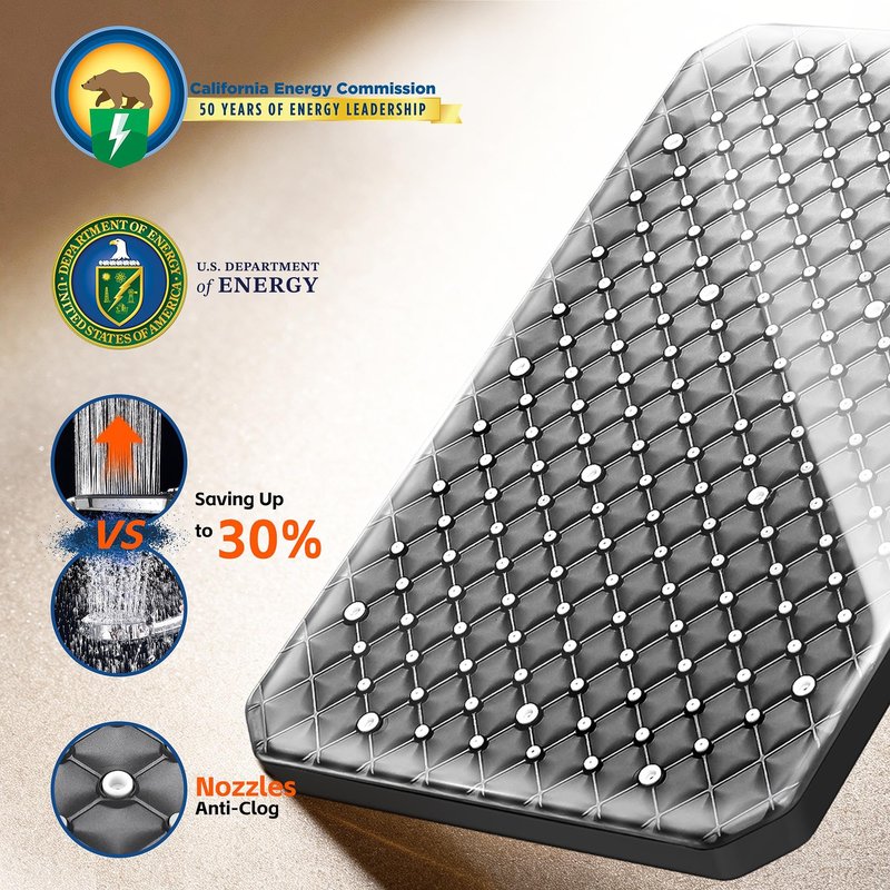 XXL 12.2" Rain Shower Head with Handheld Spray Combo, High Pressure Rainfall Shower Head, Height Adjustable Dual Shower Head, Luxury Waterfall Showerhead Bathroom