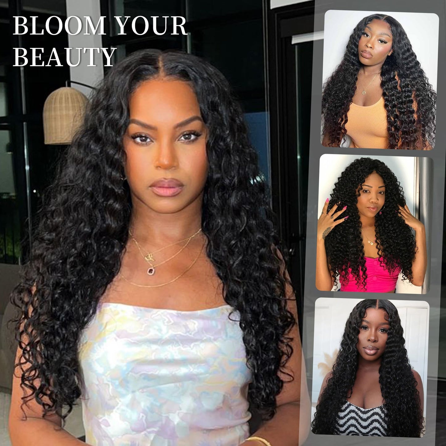 DFHIHCP Deep Wave Miracle Knots Feather Crochet Human Hair 14 Inch 120g