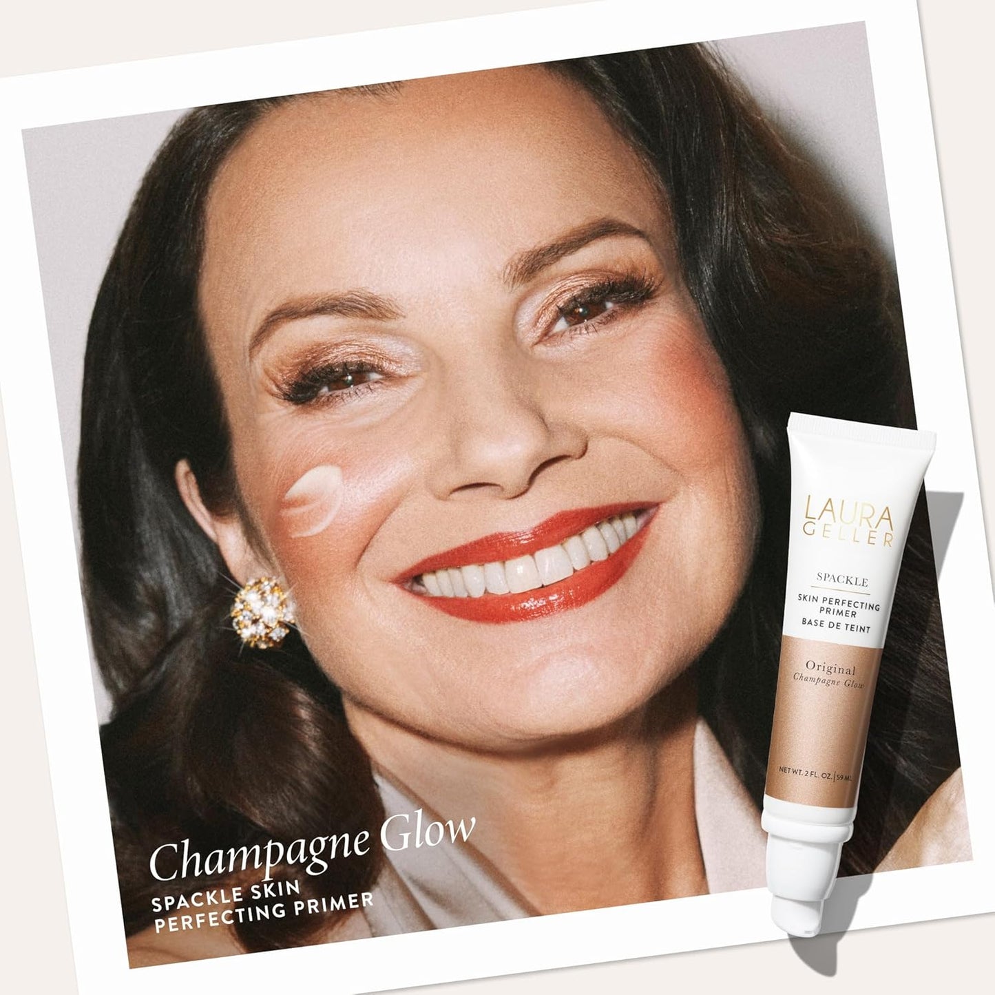 Laura Geller Spackle Primer - Champagne Glow Hyaluronic Acid Makeup Primer for Mature Skin | 2 Fl Oz