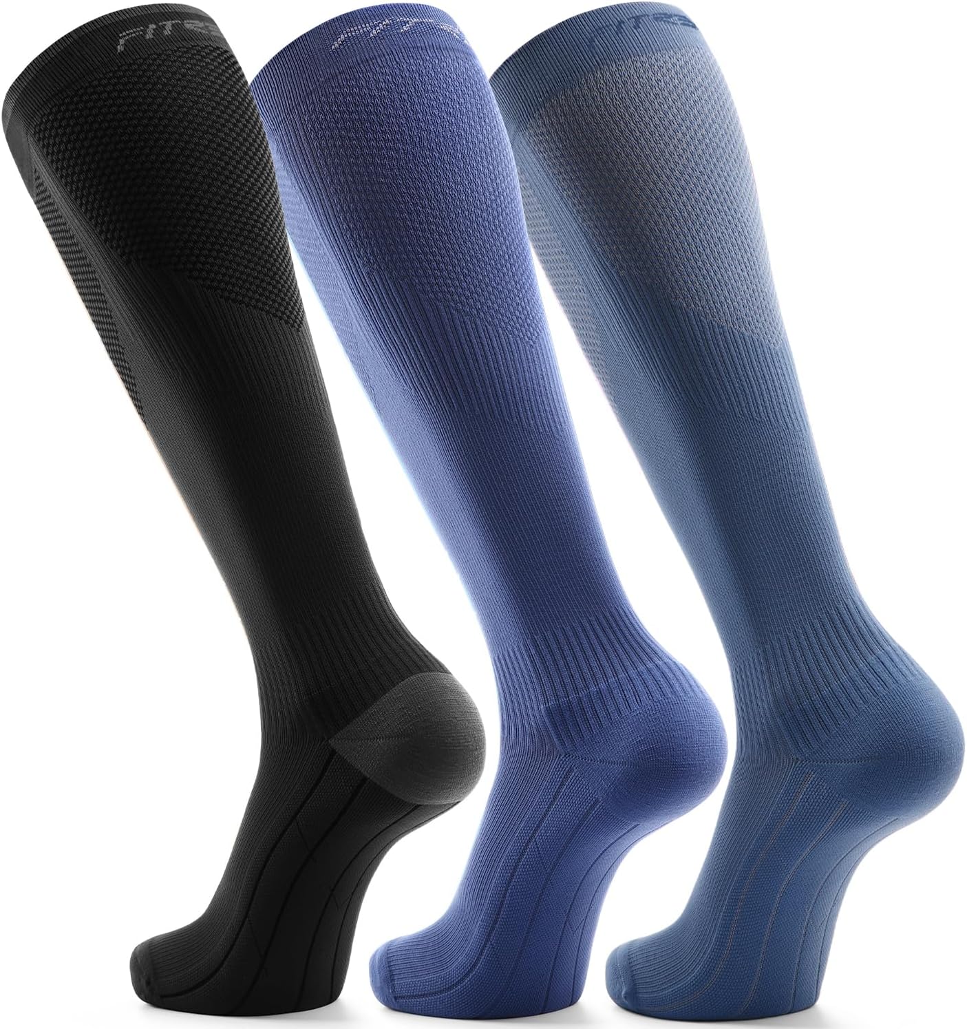 FITRELL Compression Socks for Men & Women - 20-30mmHg Circulation Support | 3 Pairs
