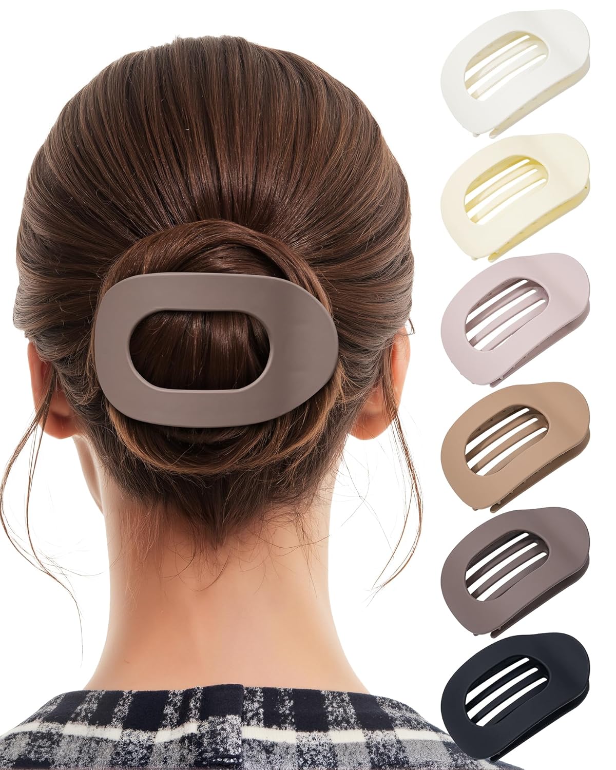 Flat Hair Clips for Women - 6 PCS French Medium Claw Clips for Thick or Thin Hair | Strong Grip Non-Slip Design