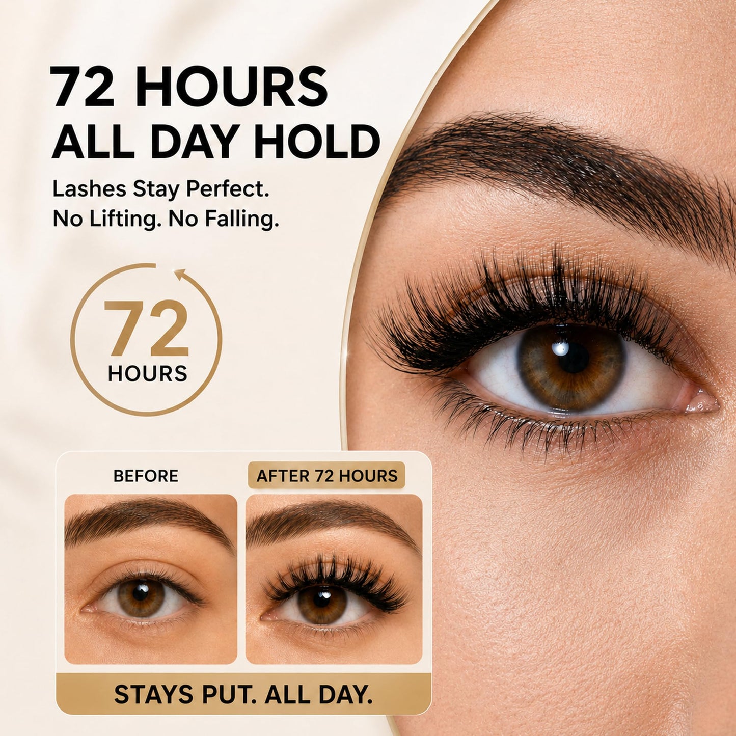 Lash Bond and Seal Waterproof for Lash Clusters, Bond and Seal Lash Glue Strong Hold for 72 Hours, Non-Irritating Lash Glue for Eyelash Clusters, Lash Bond and Seal