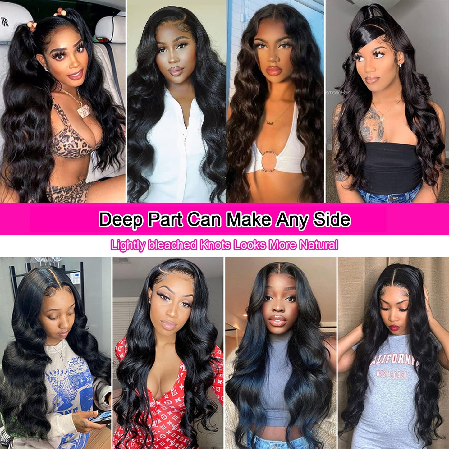 Aicrelery 30 Inch 13x6 Lace Front Wigs Human Hair Body Wave 13x6 HD Lace Frontal Wigs for Women Pre Plucked With Baby Hair 180 Density Glueless Body Wave Frontal Wig Free Part Natural Color