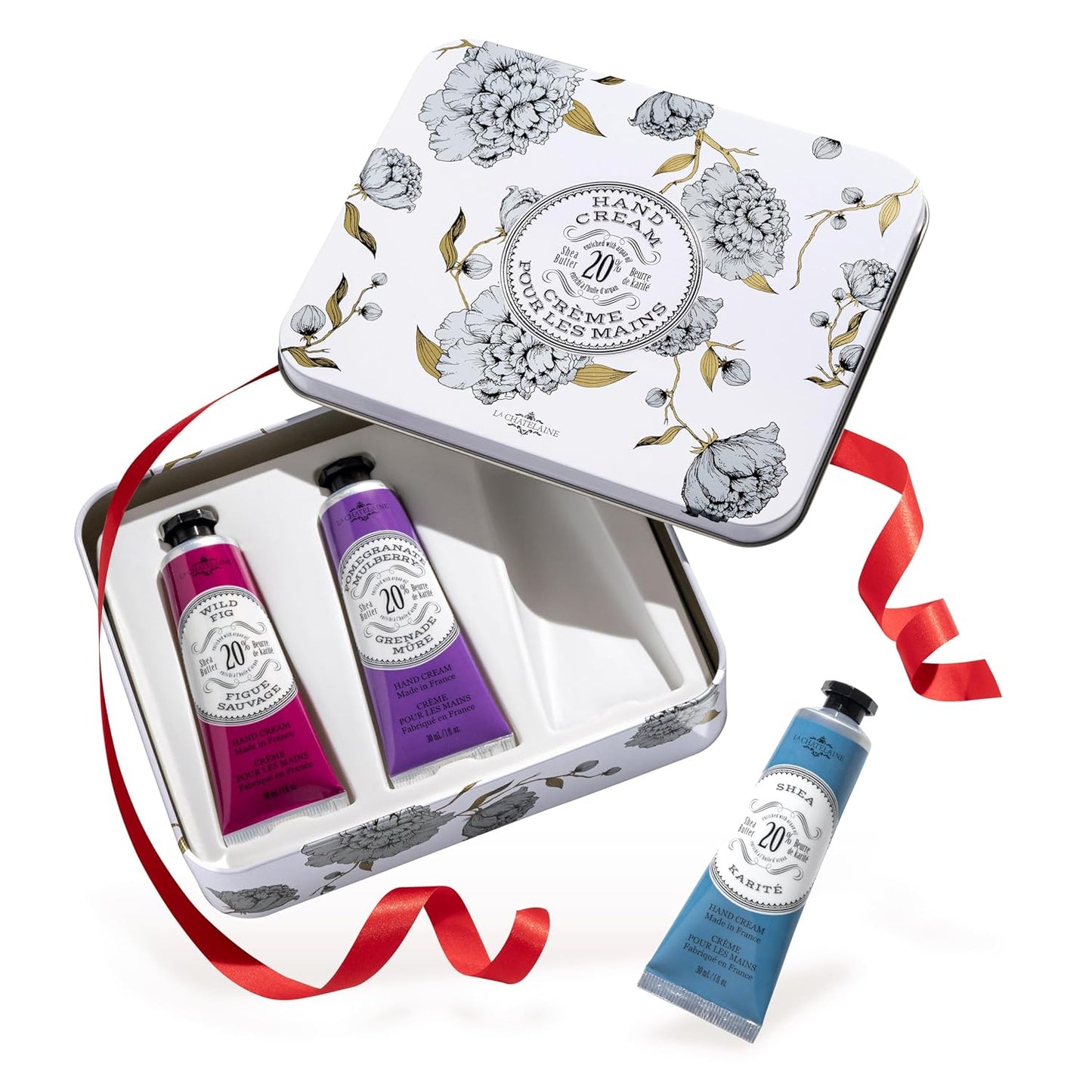 La Chatelaine 20% Shea Butter Hand Cream - Nourishing Travel Size Gift Set for Women | Coconut Milk & Lychee Cranberry