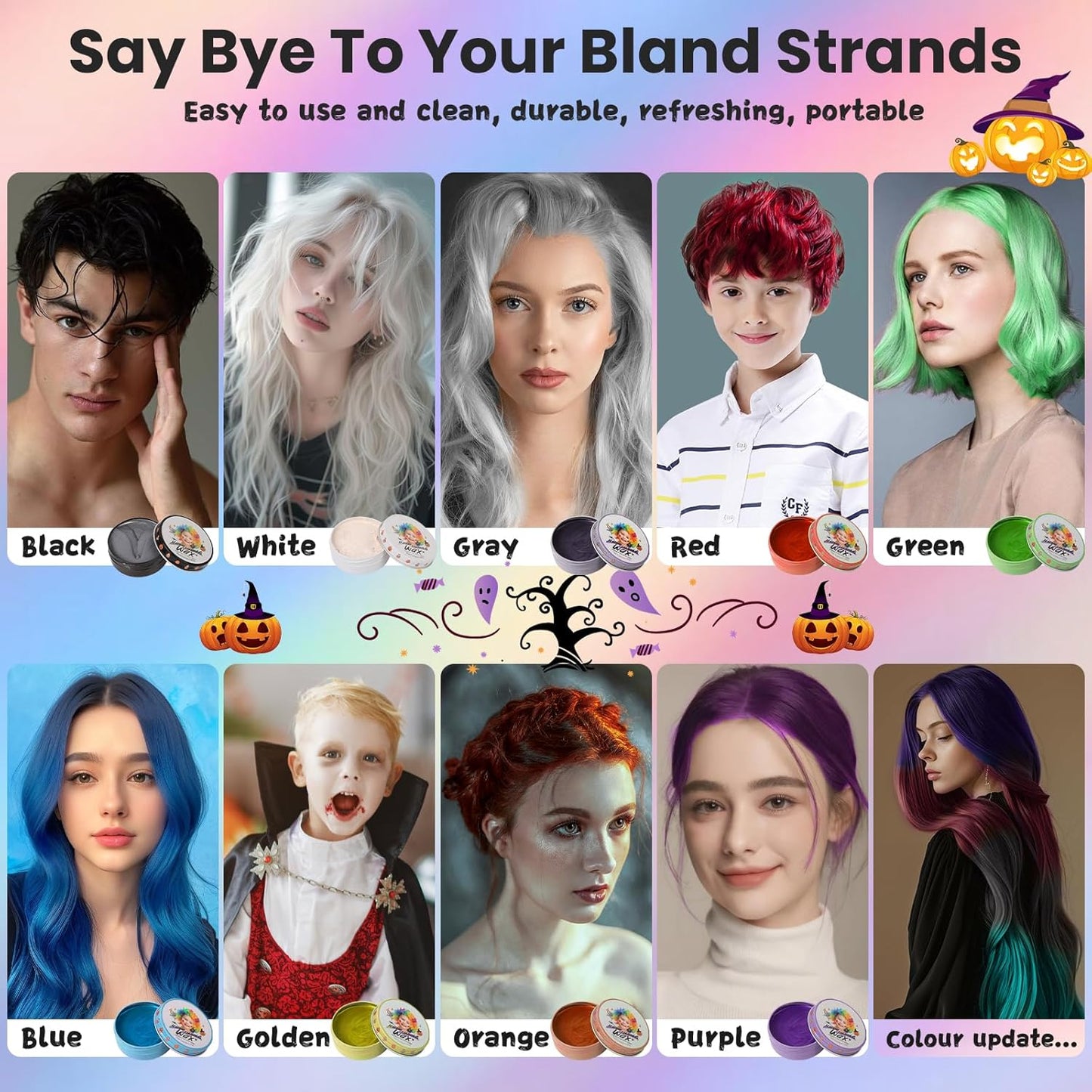 Temporary Gold Hair Color Wax - Washable Blonde Styling Gel for Kids | Ideal for Cosplay & Halloween