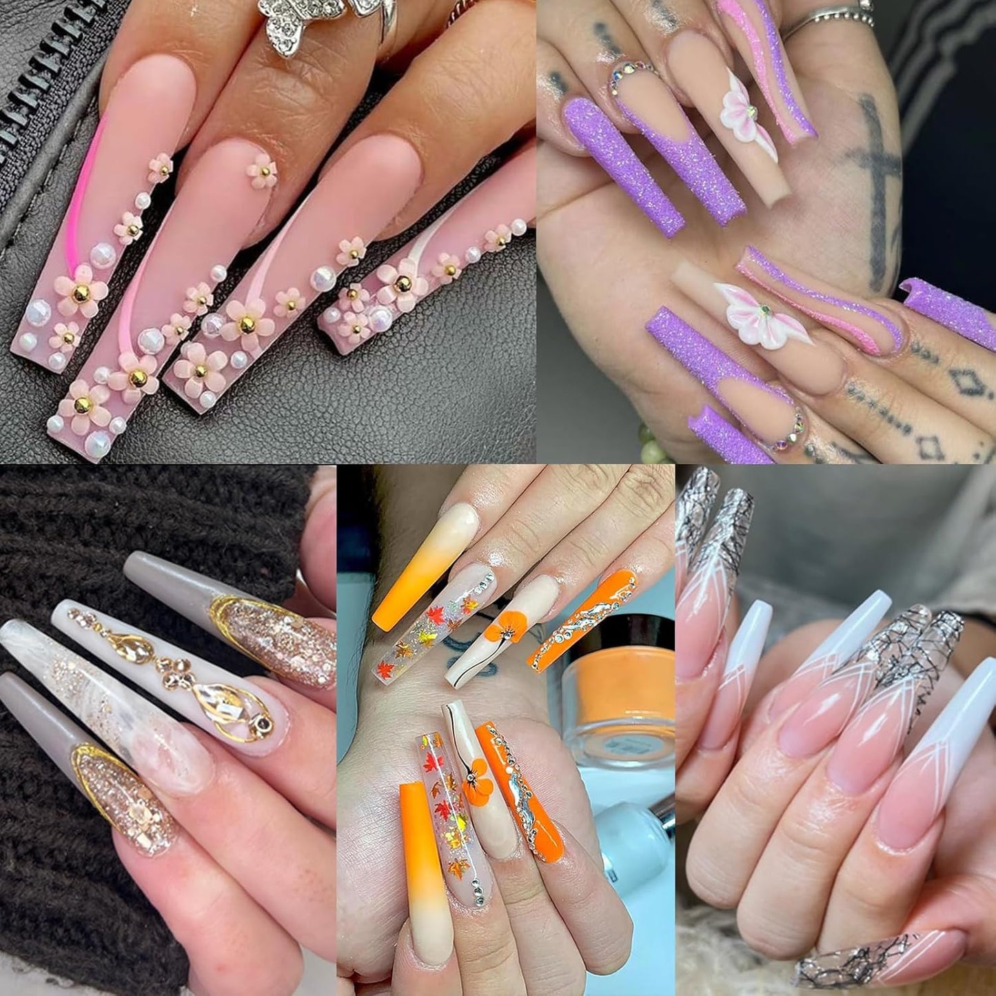 Coffin/Ballerina Clear Press-On Nails - 240 Pcs Gel Nail Tips for Extensions | 3XL Long Size