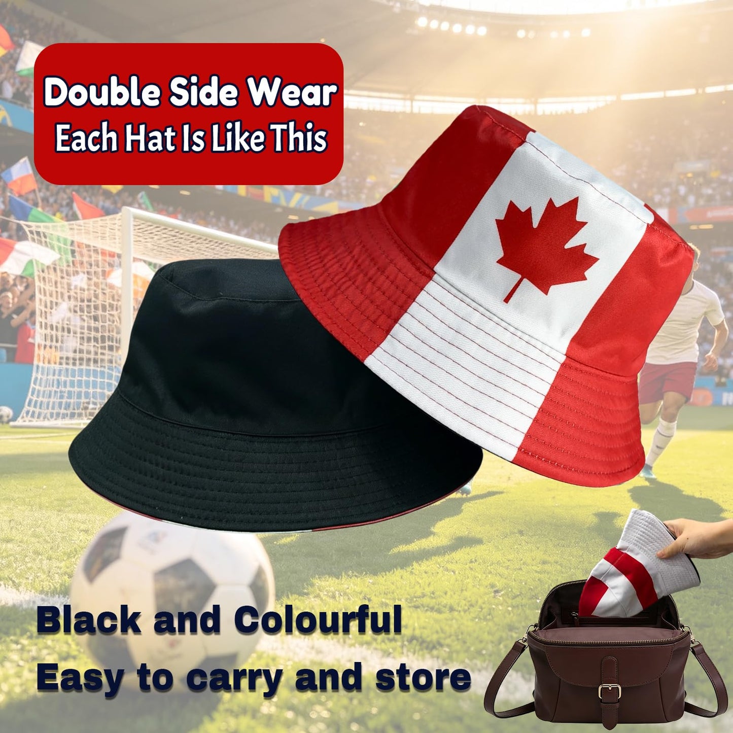 Bucket Hat with National Flag Hat Merchandise for Soccer Fans Gifts