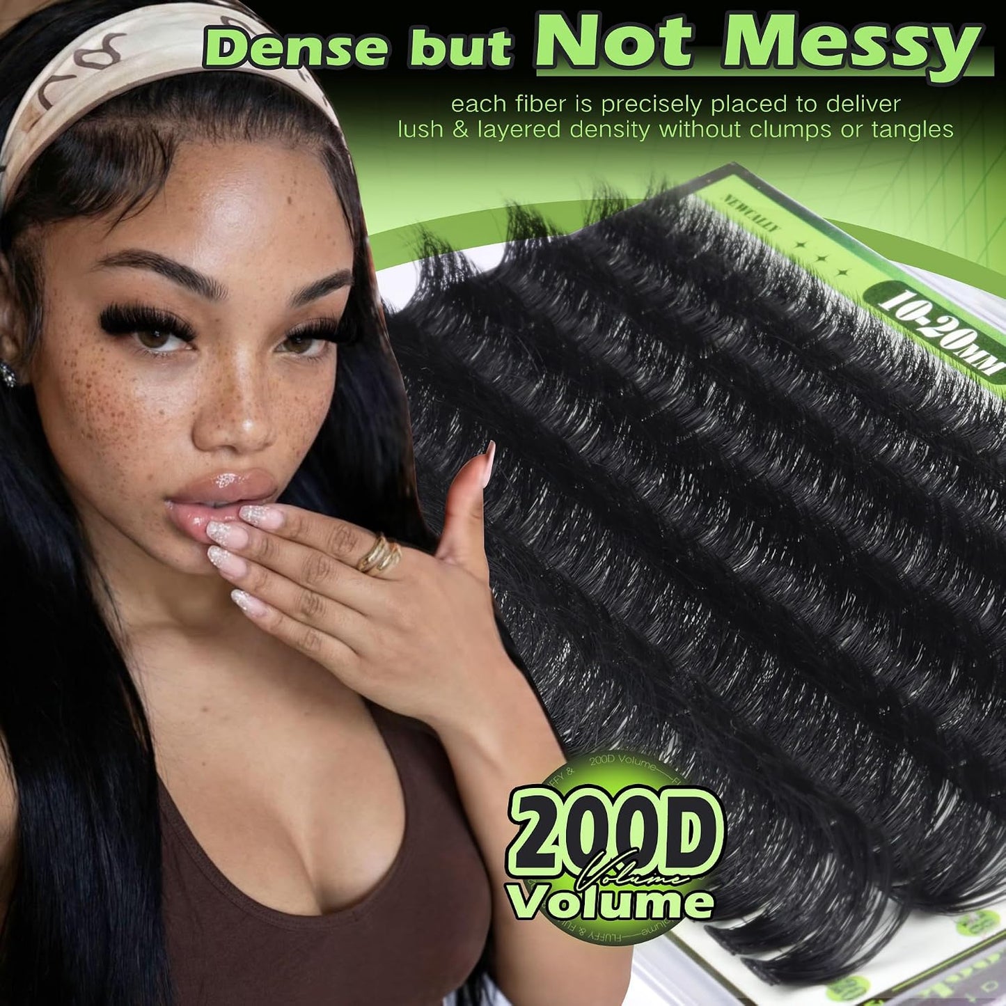 Fluffy Volume Eyelash Clusters - 200D D-Curly Thick Extensions | 10-20MM Easy Application