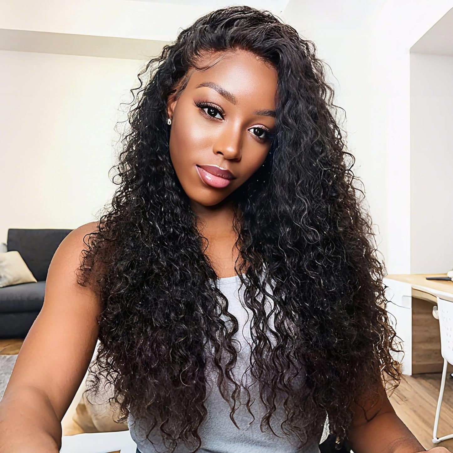 Burmese Curly Half Wig - 200% Density Human Hair | 14-Inch Glueless Flip Over for Black Women