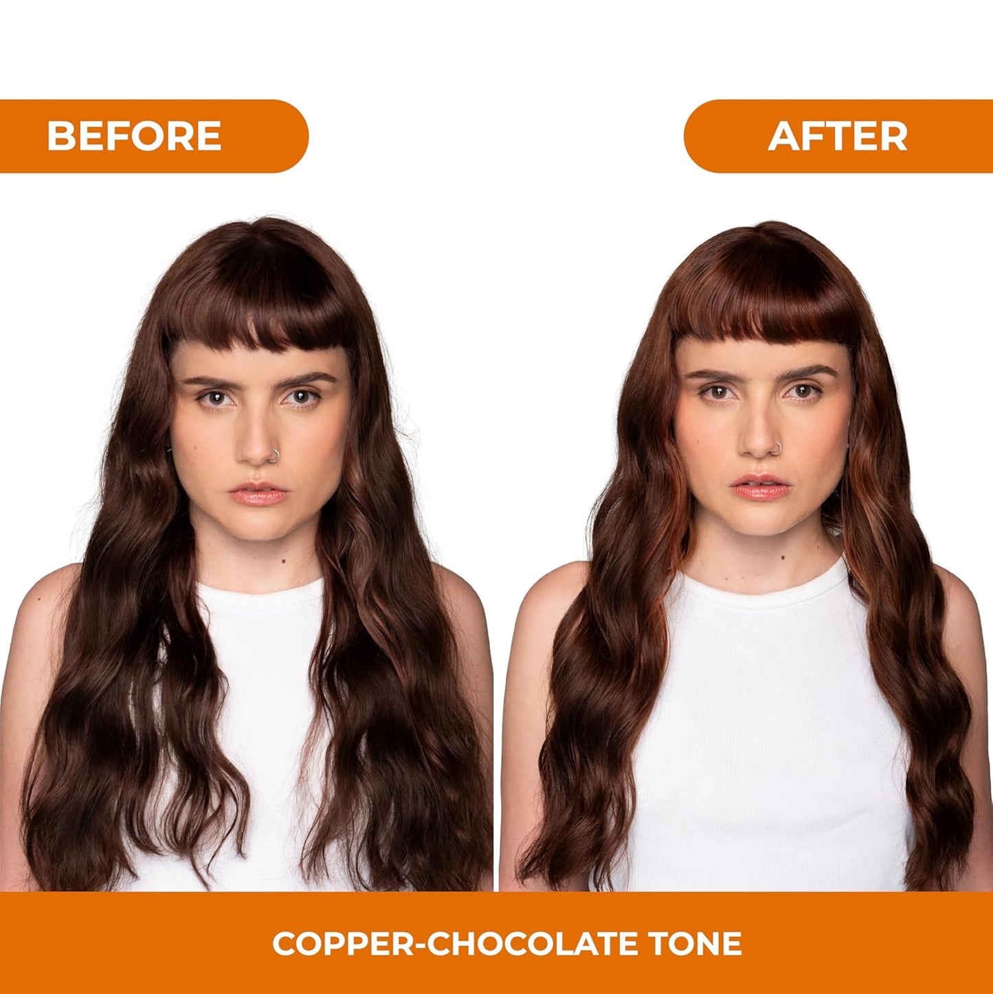 Copper Chocolate Hair Toning Shampoo & Mask Set - Revive Copper-Brown & Chocolate Tones | Hyaluronic Acid, Biotin & Collagen | 2 x 10.1 Fl Oz