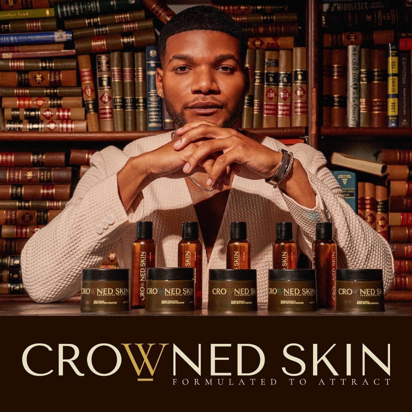 Crowned Skin King Body Oil Cologne for Men | Warm and Alluring Scent | As Seen On Shark Tank | Blended with Sandalwood & Leather | Infused with Jojoba and Grapeseed Oil | All-Day Fragrance | 4oz