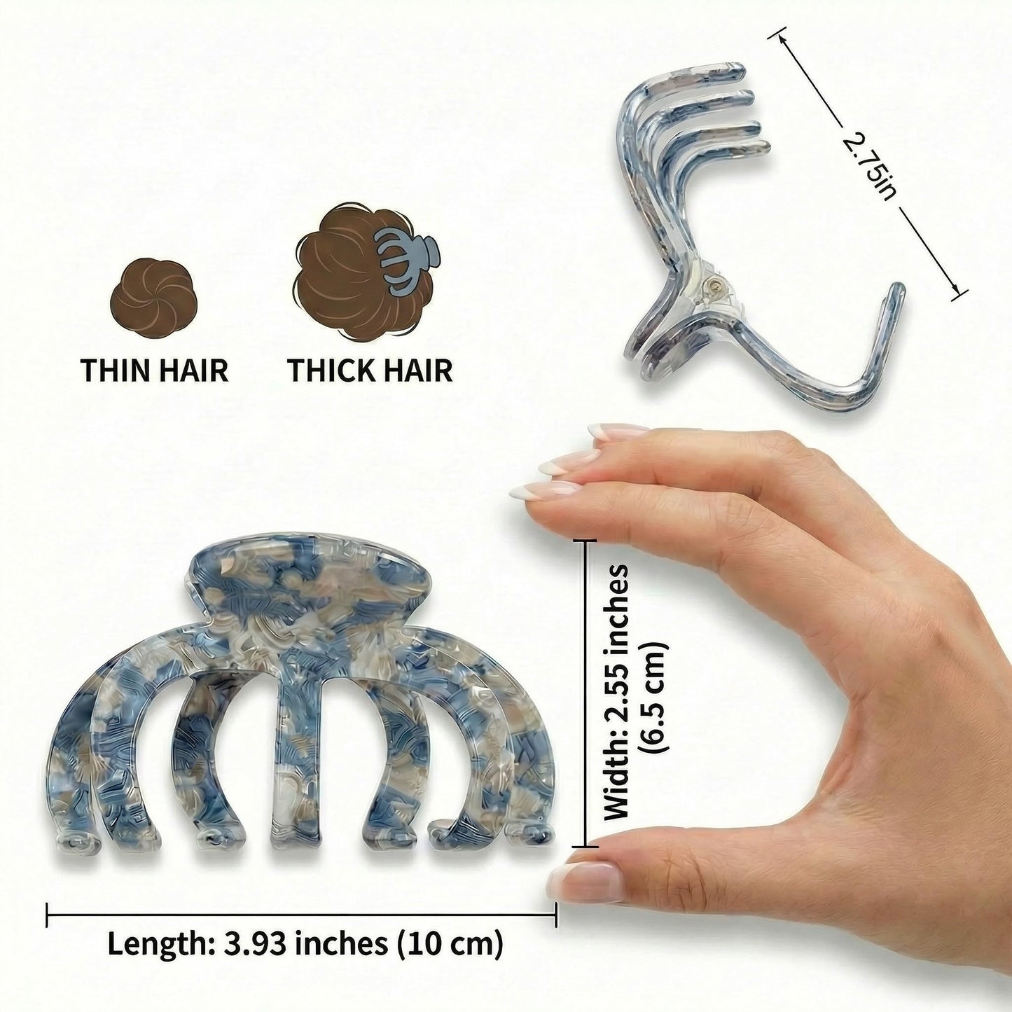 Bgffuy Extra Large Octopus Claw Clips for Women & Girls, 3 Pack