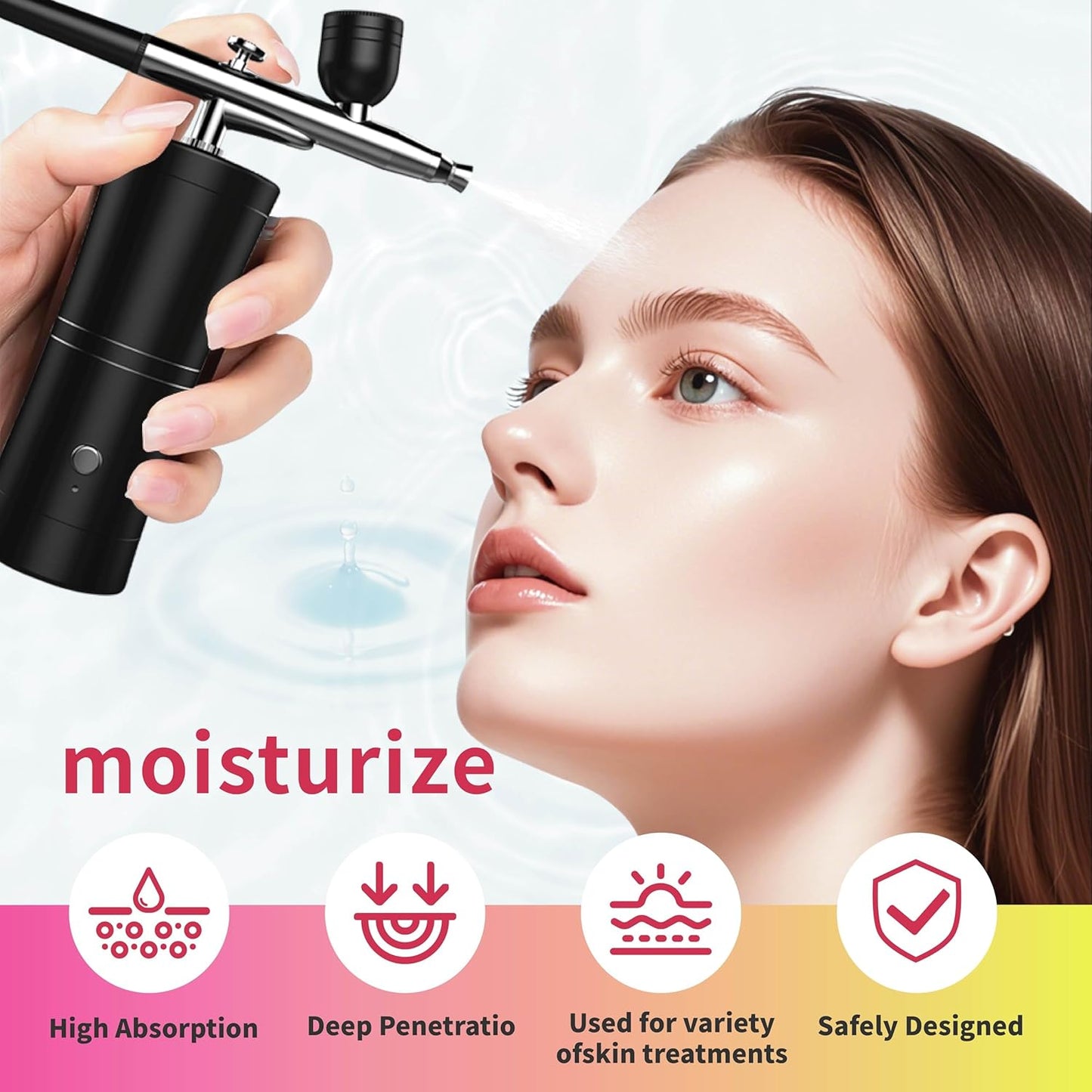 Portable Cordless Nail Art Airbrush Kit - Wireless Professional Cleaning Tools for Artists | Black