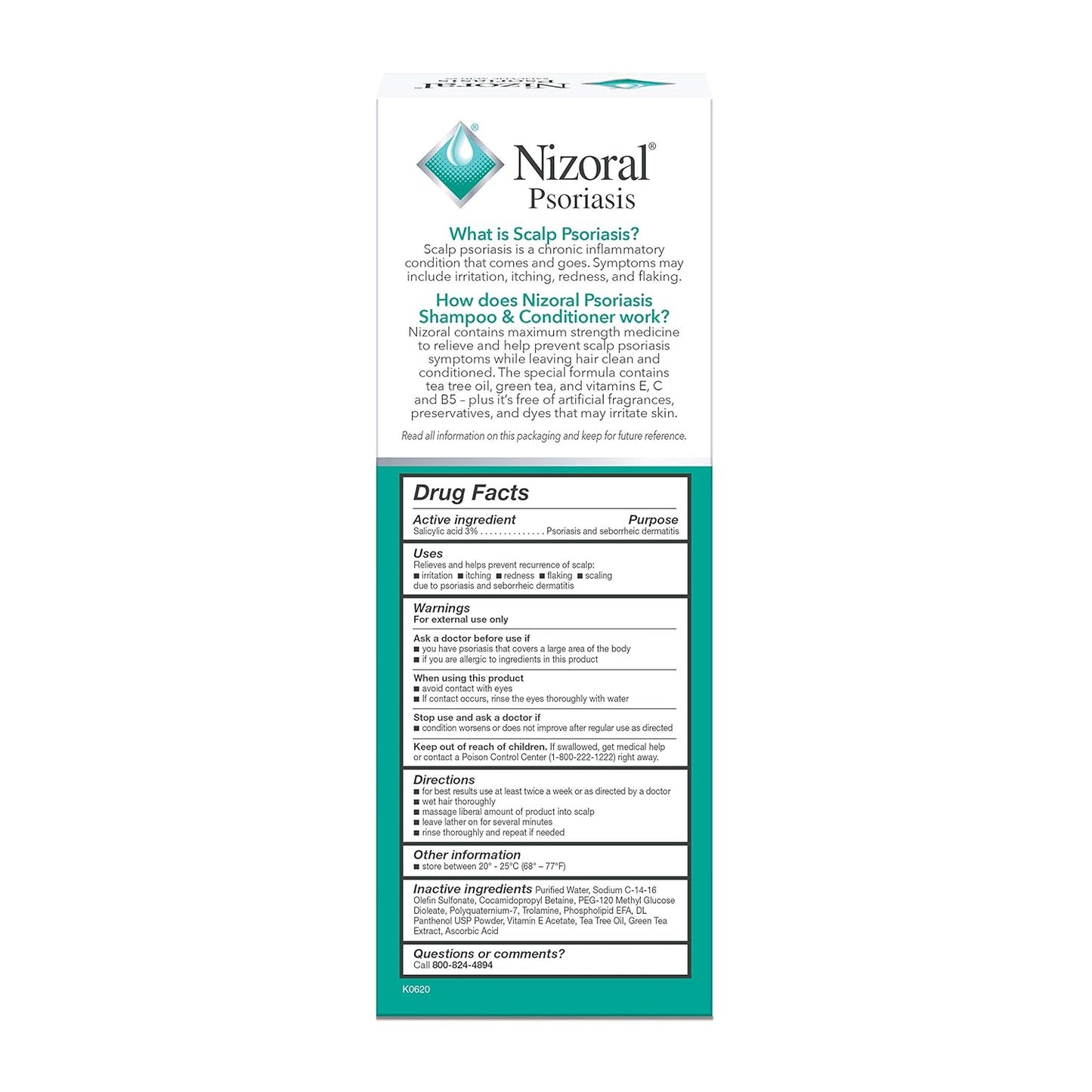 Nizoral Psoriasis Shampoo & Conditioner - Gentle Scalp Treatment for Itching & Flaking | 11 Oz, Salicylic Acid & Tea Tree Oil