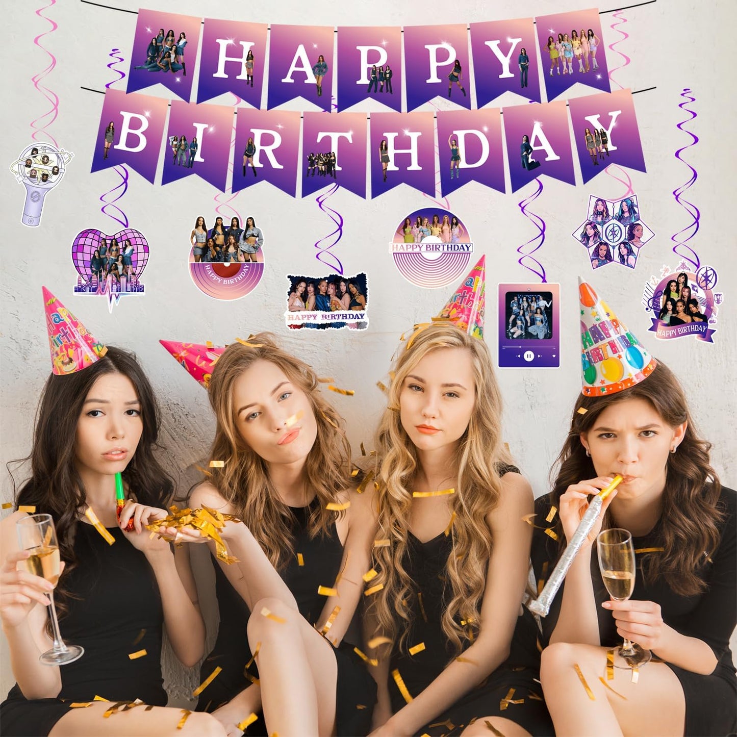 Singer Themed Birthday Party Decorations Set - Happy Birthday Banner, Balloons, Cake Toppers & Cupcake Toppers