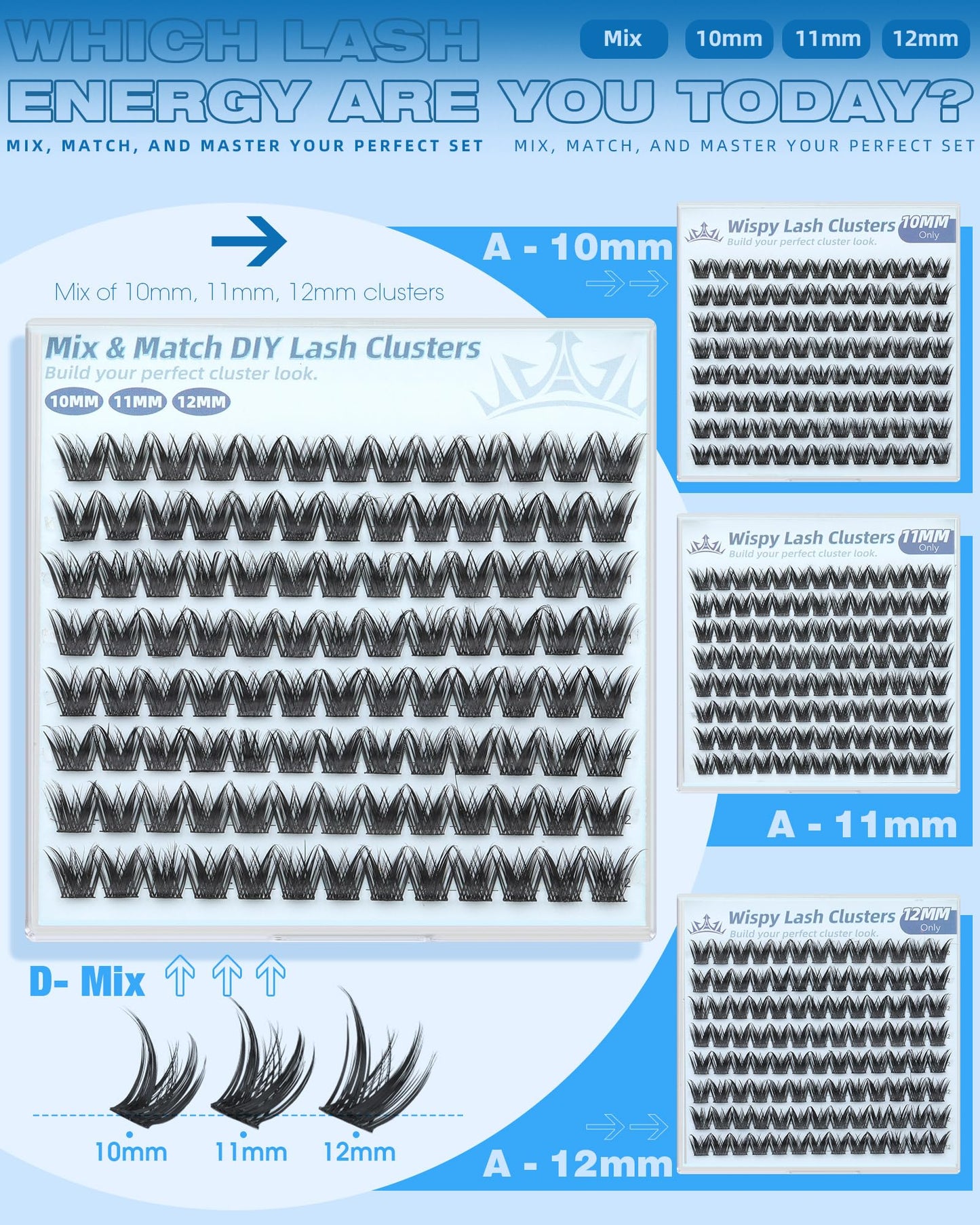 Wispy Lash Clusters Bunny Eyelash Clusters Spikes 10MM 11MM 12MM Natural Cluster Eyelash Extensions Manga Individual Lashes Anime Doll Cluster Lashes for Daily Wear 104Pcs