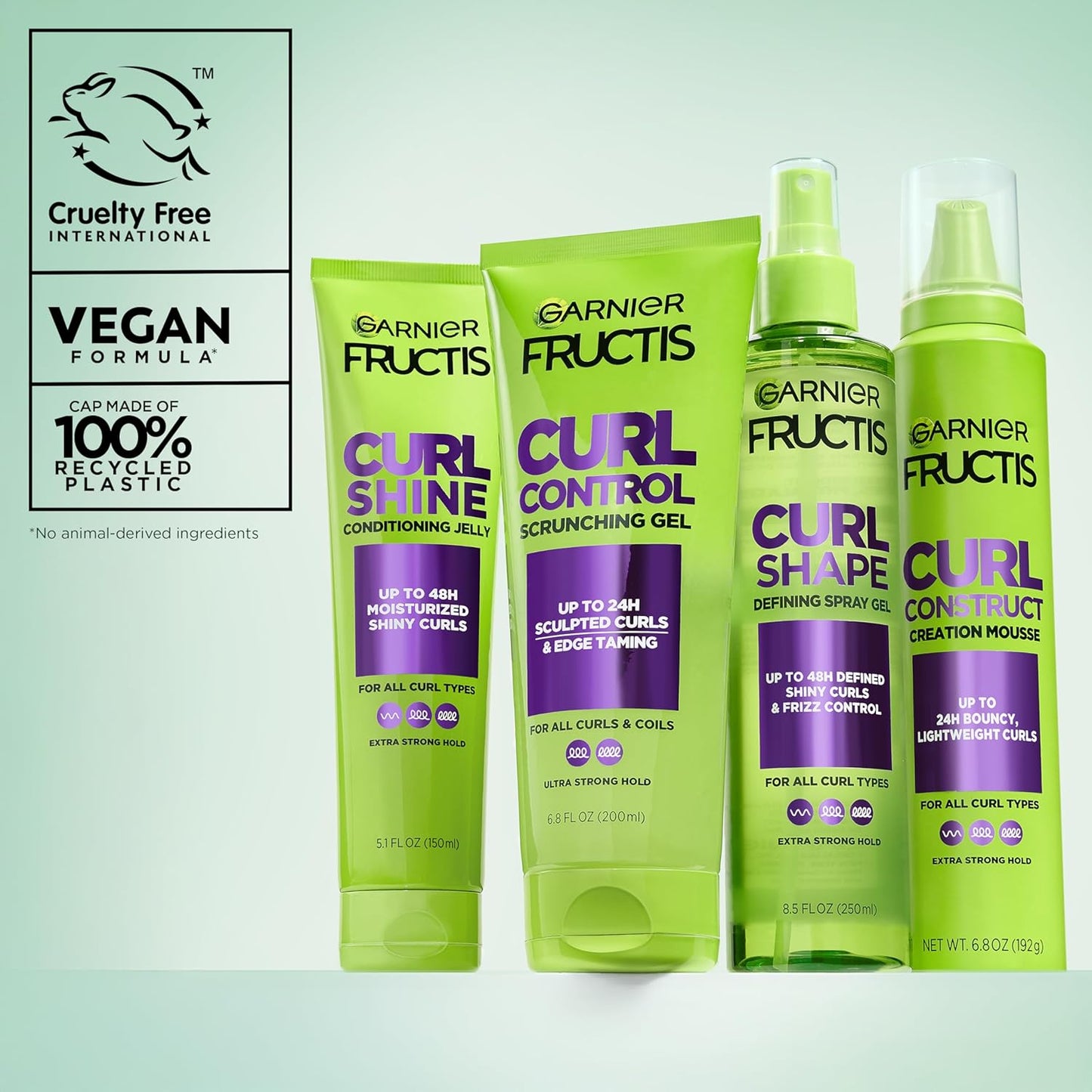 Garnier Fructis Curl Shine Conditioning Hair Gel - Extra Strong Hold for Curly & Wavy Hair | 5.1 Fl Oz
