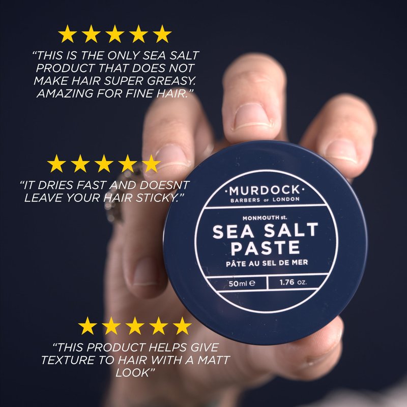 Murdock London Sea Salt Paste, Defy Gravity With a Strong Hold That Lasts The Day, Made in England, 50g