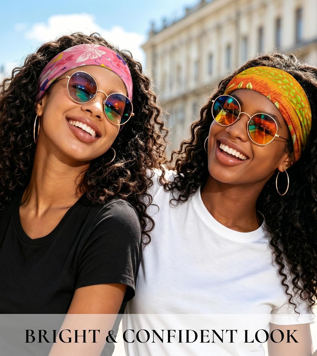 Stretchy Headbands for Women - Soft Breathable Hair Wraps for Sleeping | 6 Pack for Curly & Coily Hair