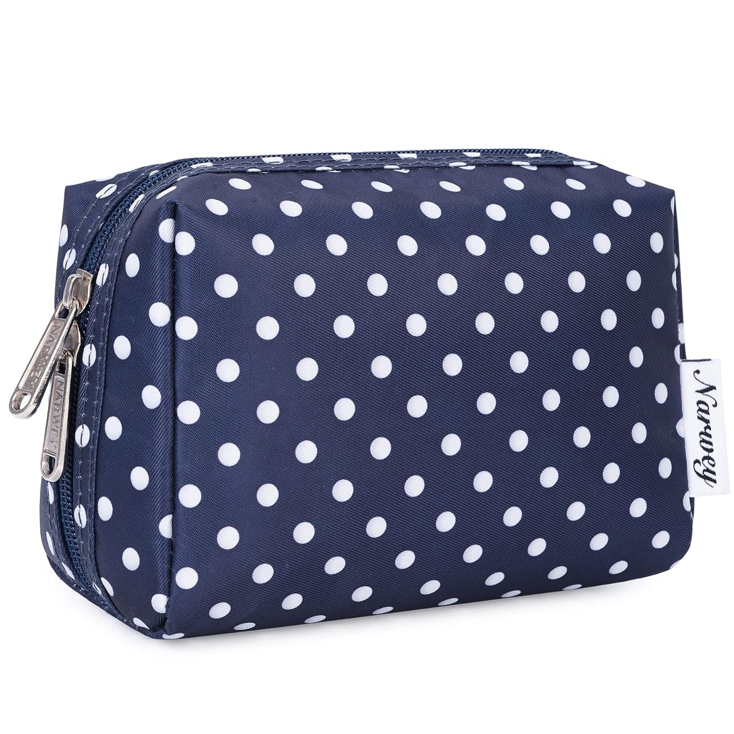 Checkered Makeup Bag - Travel Cosmetic Organizer with Compartments | Large Sky Blue Checkerboard
