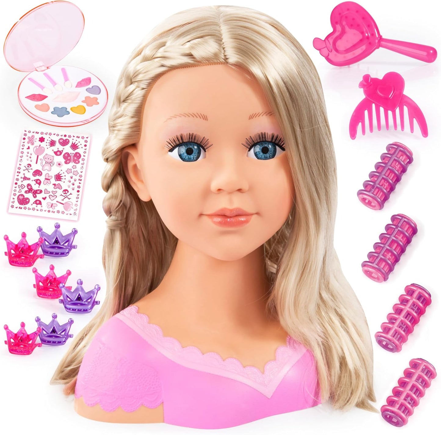 Charlene Styling Head - Blonde Super Model with Makeup | Realistic Hair Play