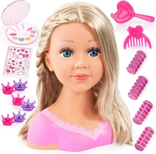 Charlene Styling Head - Blonde Super Model with Makeup | Realistic Hair Play