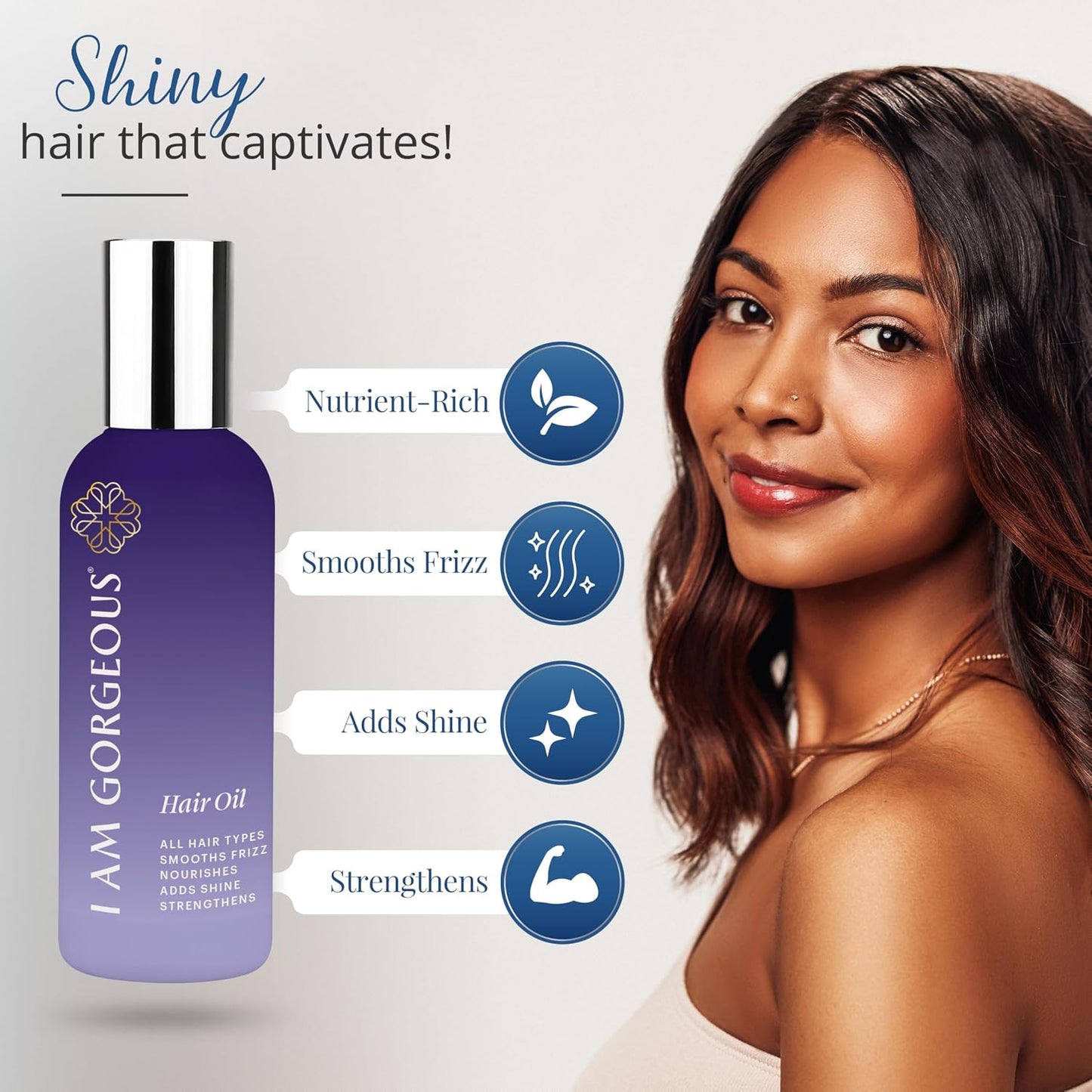 Gorgeous Hair Oil - Frizzy Hair Solution with Marula & Argan Oil | Lightweight Hydration for Curly, Damaged Hair