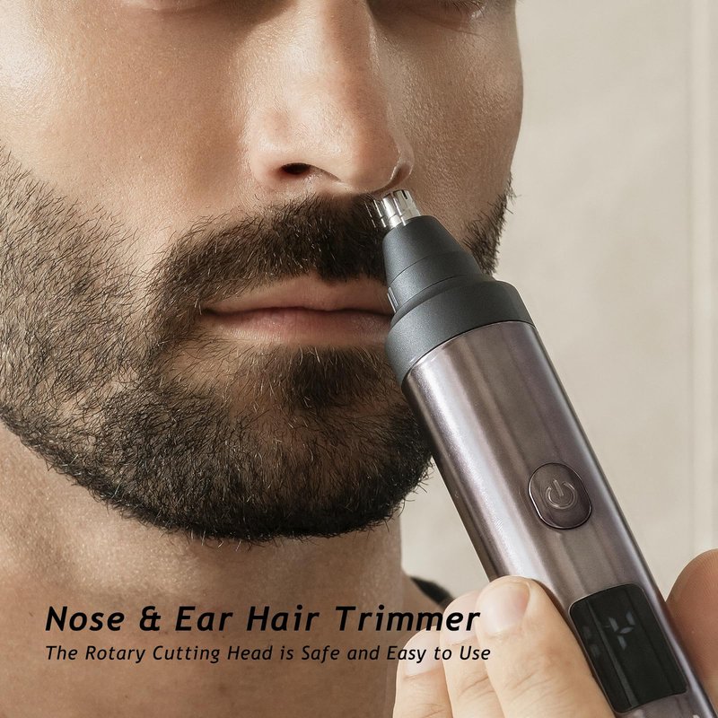 Beard Trimmer and Clippers Set for Men with Foil Shaver, Professional 3-in-1 Mens Shaving Fades Kit with Nose Trimmer, IPX7 Waterproof Wet/Dry, Precise Dial Adjustable 20 Settings, USB-C Rechargeable